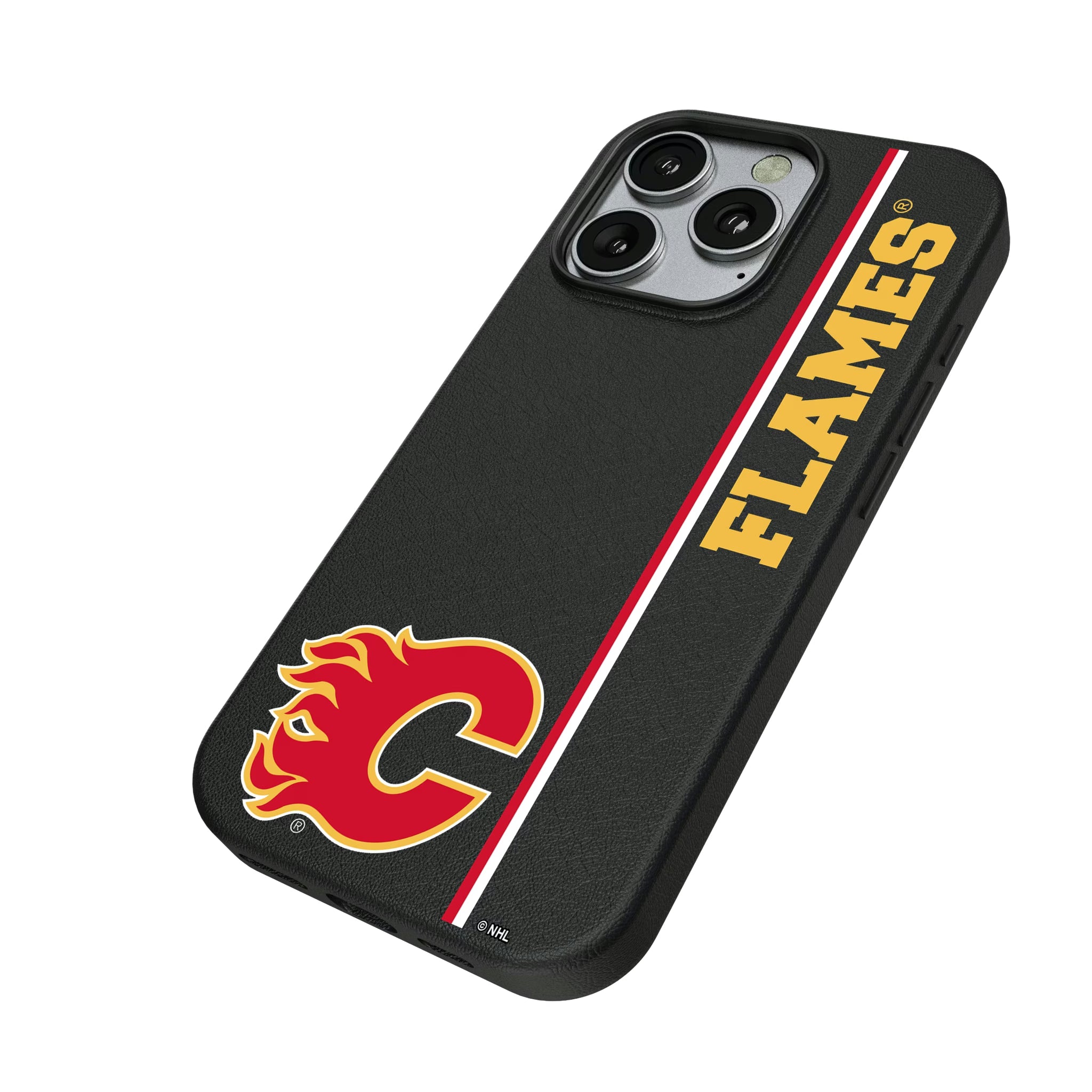 Calgary Flames Personalized Sidebard iPhone MagSafe Compatible Phone Case for Apple iPhone - Isometric View