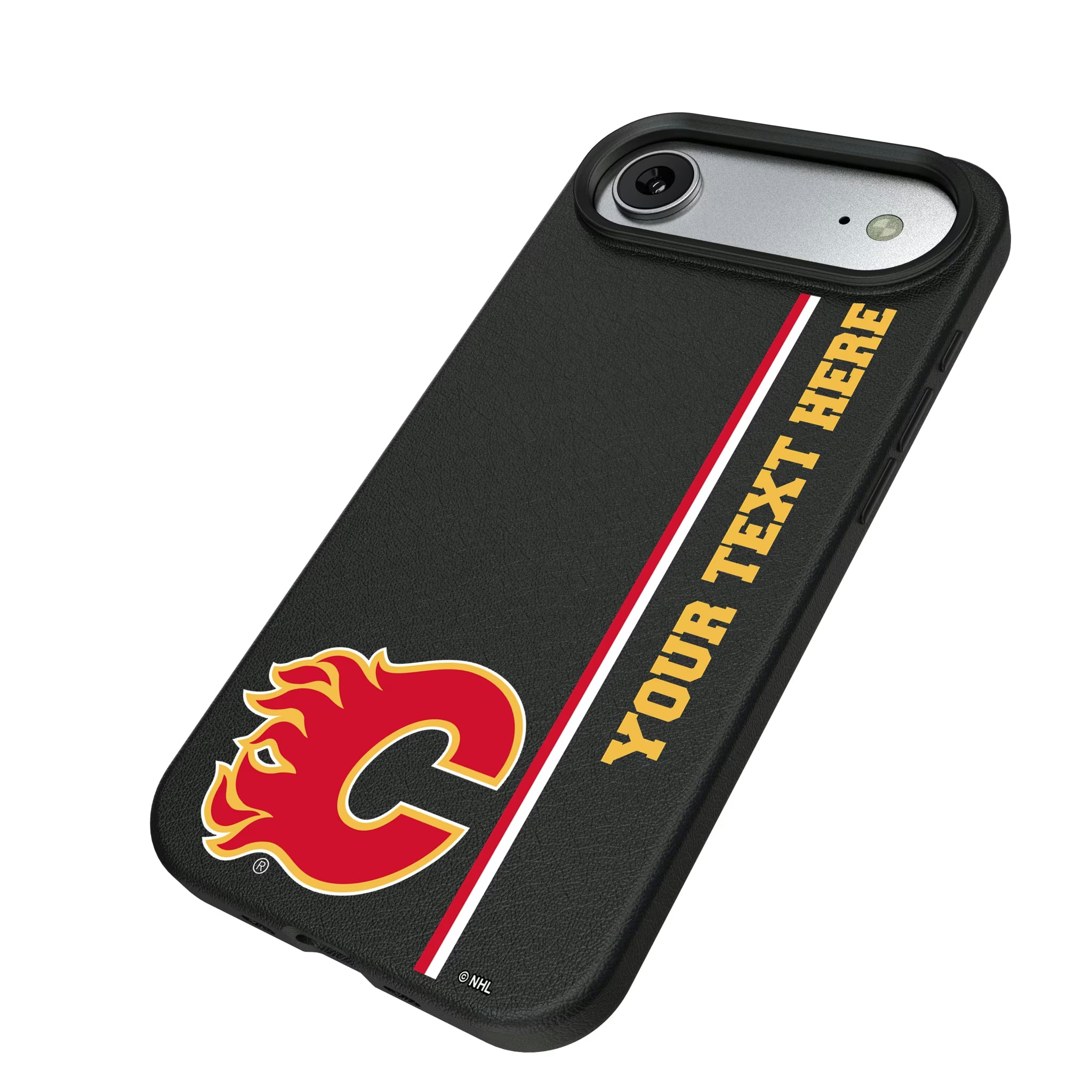 Calgary Flames Personalized Sidebard iPhone MagSafe Compatible Phone Case for Apple iPhone - Isometric View#Device_iPhone Air