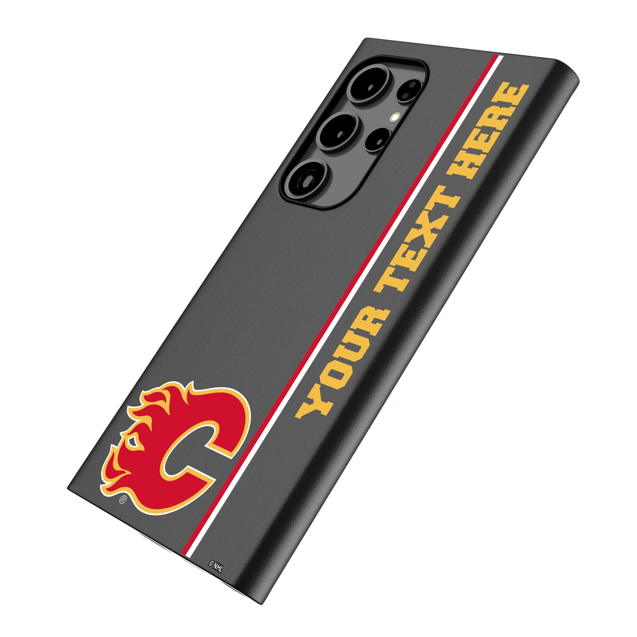 Calgary Flames Personalized Sidebard Galaxy MagSafe Compatible Phone Case for Samsung Galaxy - Isometric View