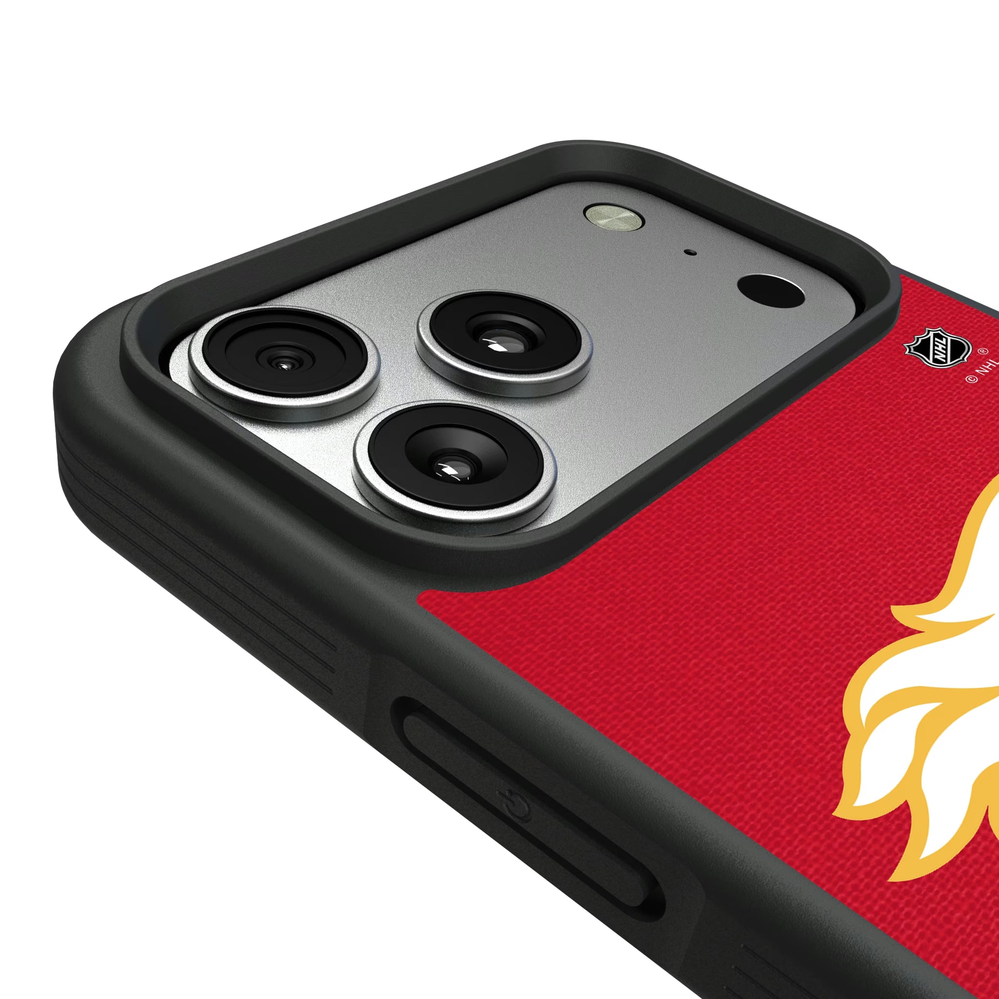Calgary Flames Personalized Stripe iPhone Bump Phone Case for Apple iPhone - Detail#Device_iPhone 17 Pro Max