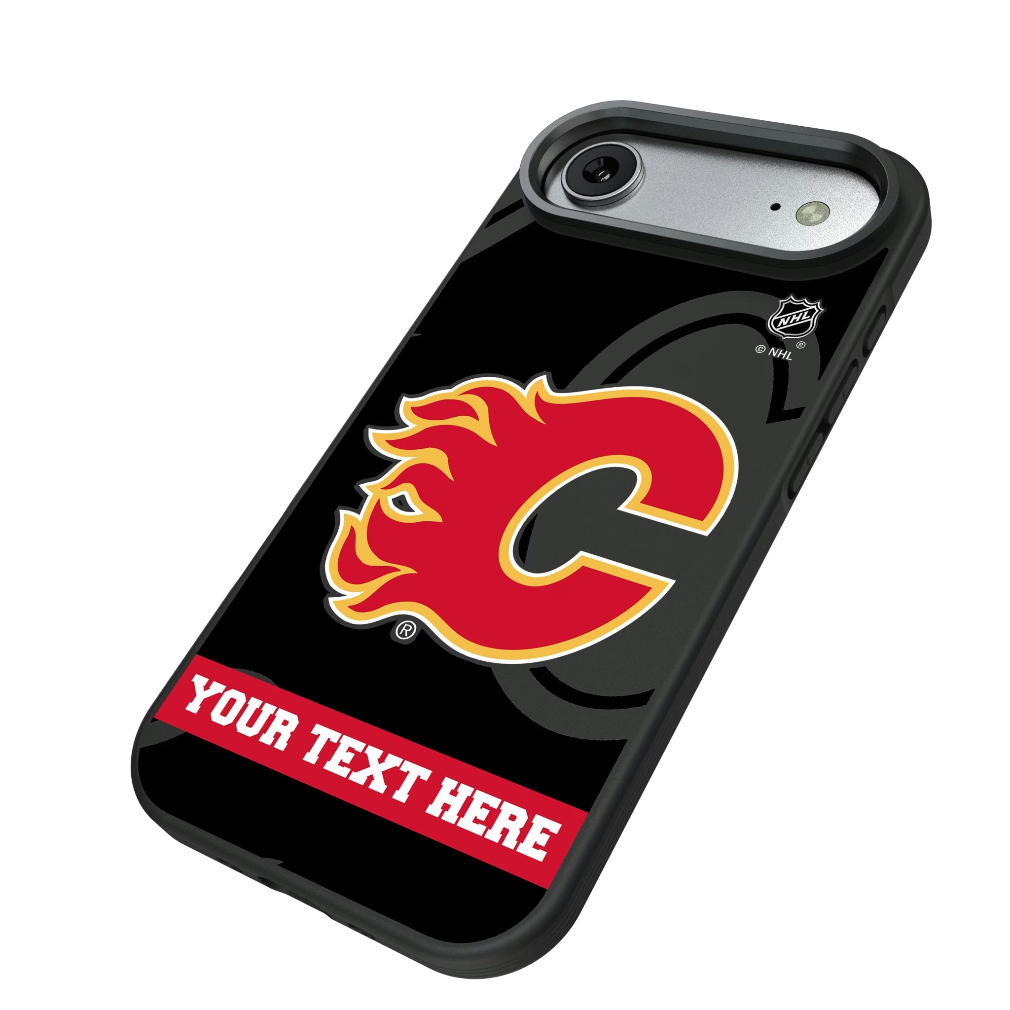 Calgary Flames Personalized Tilt iPhone Bump Phone Case for Apple iPhone - Isometric View#Device_iPhone Air