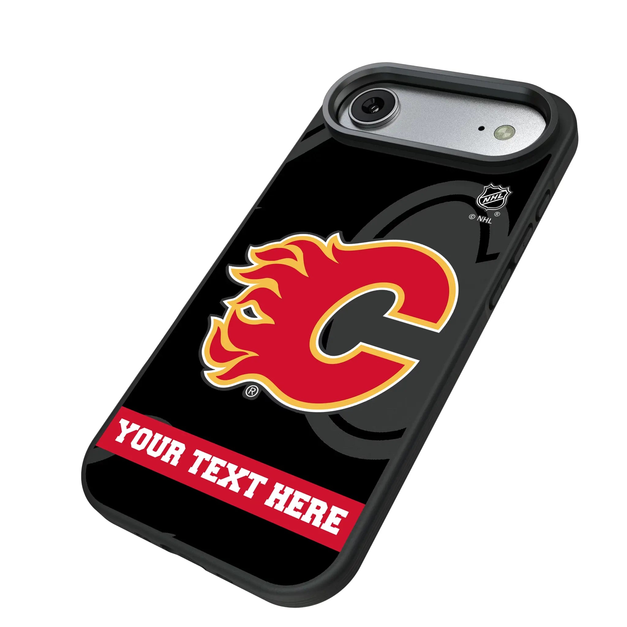 Calgary Flames Personalized Tilt iPhone Bump Phone Case for Apple iPhone - Isometric View#Device_iPhone Air