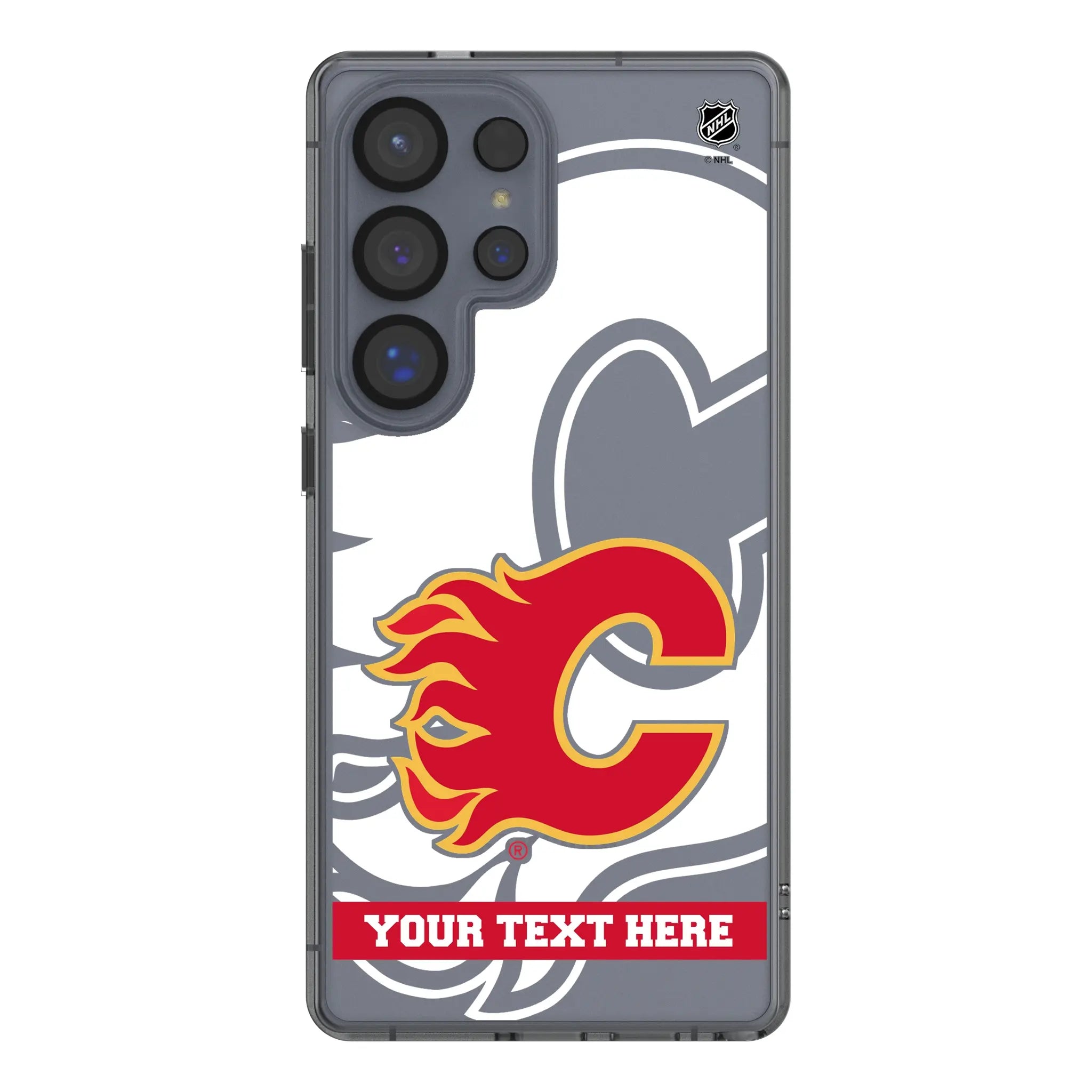 Calgary Flames Personalized Tilt Galaxy Clear Phone Case for Samsung Galaxy#Device_Galaxy S25 Ultra