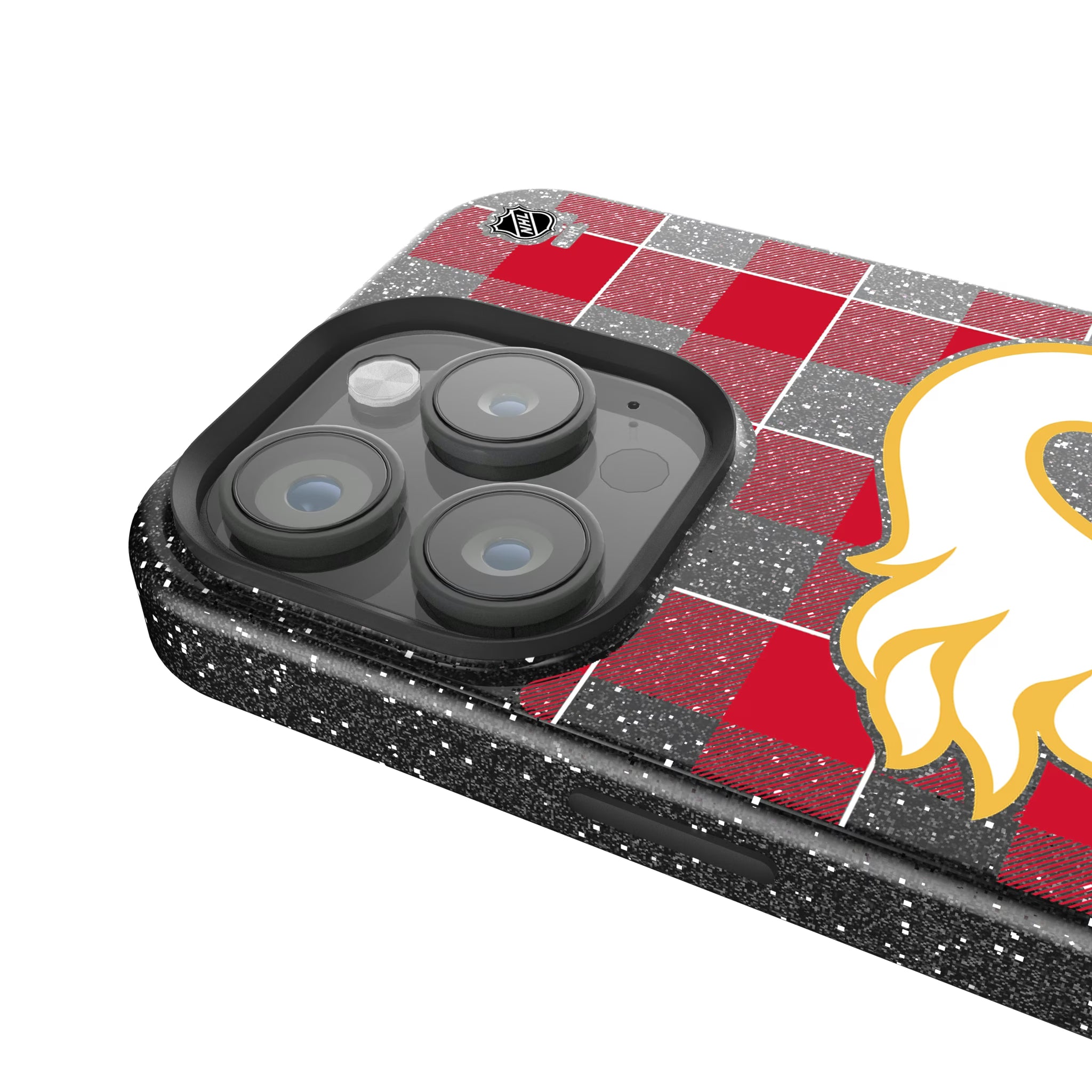 Calgary Flames Plaid iPhone Bling Phone Case for Apple iPhone - Detail