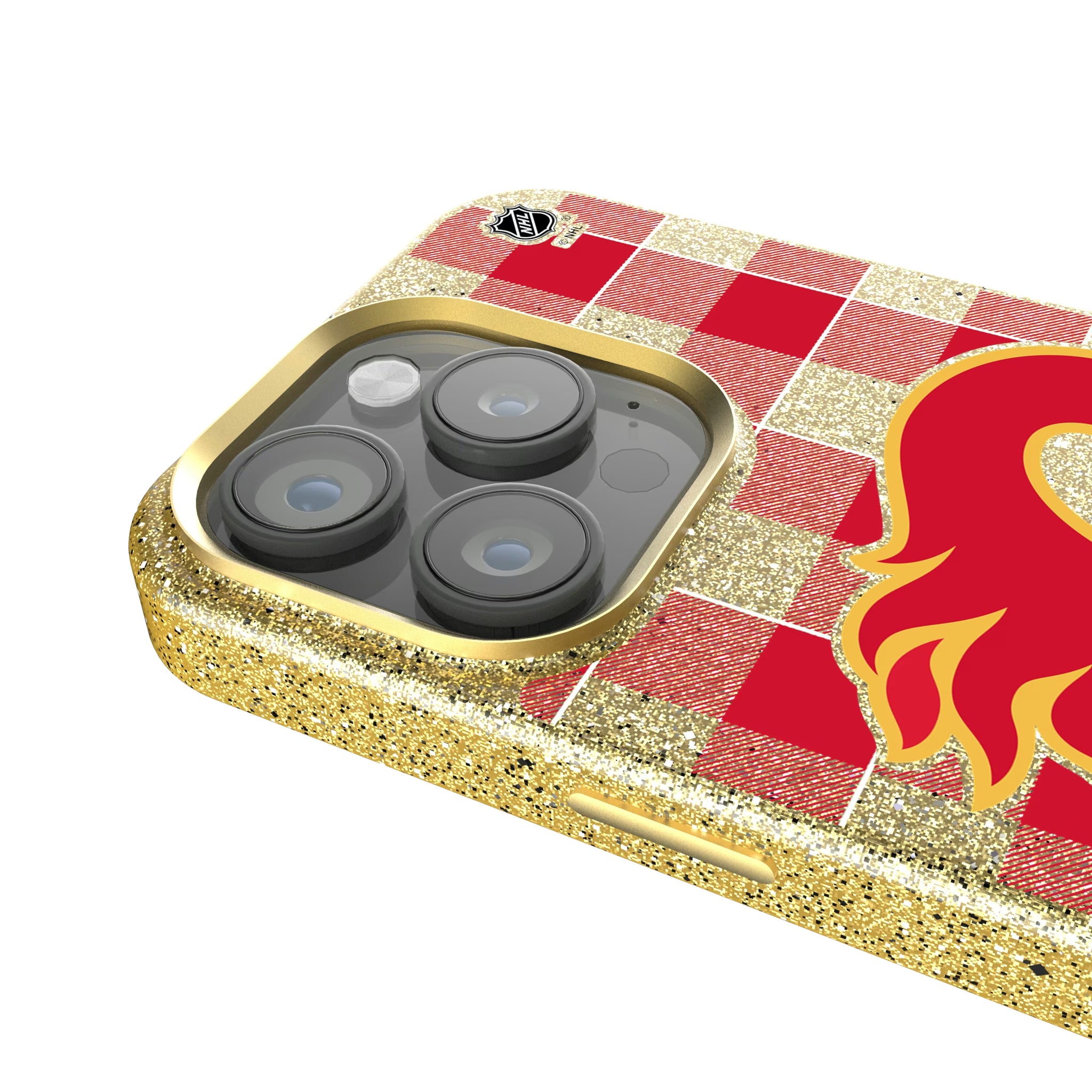 Calgary Flames Plaid iPhone Bling Phone Case for Apple iPhone - Detail