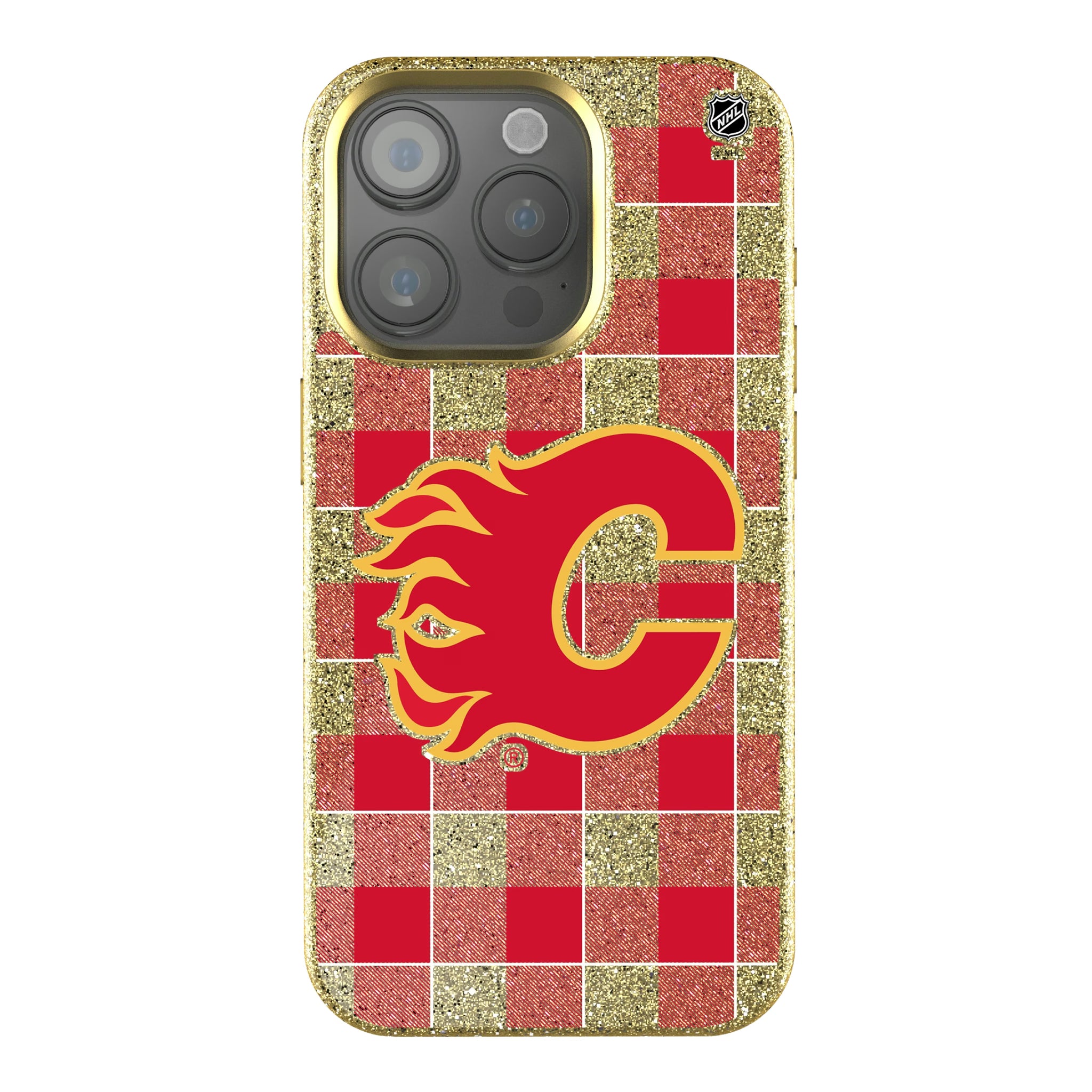 Calgary Flames Plaid iPhone Bling Phone Case for Apple iPhone