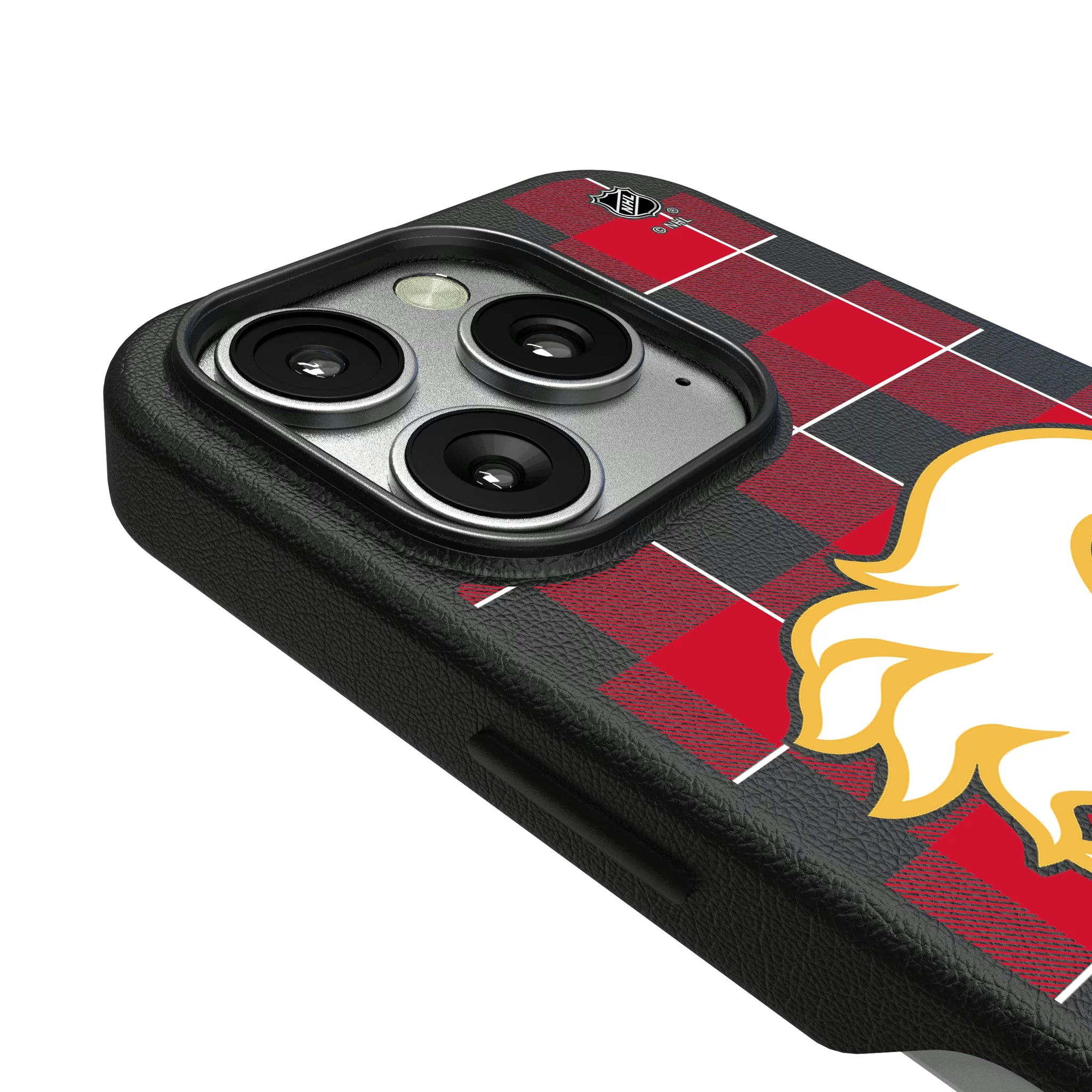 Calgary Flames Plaid iPhone MagSafe Compatible Phone Case for Apple iPhone - Detail