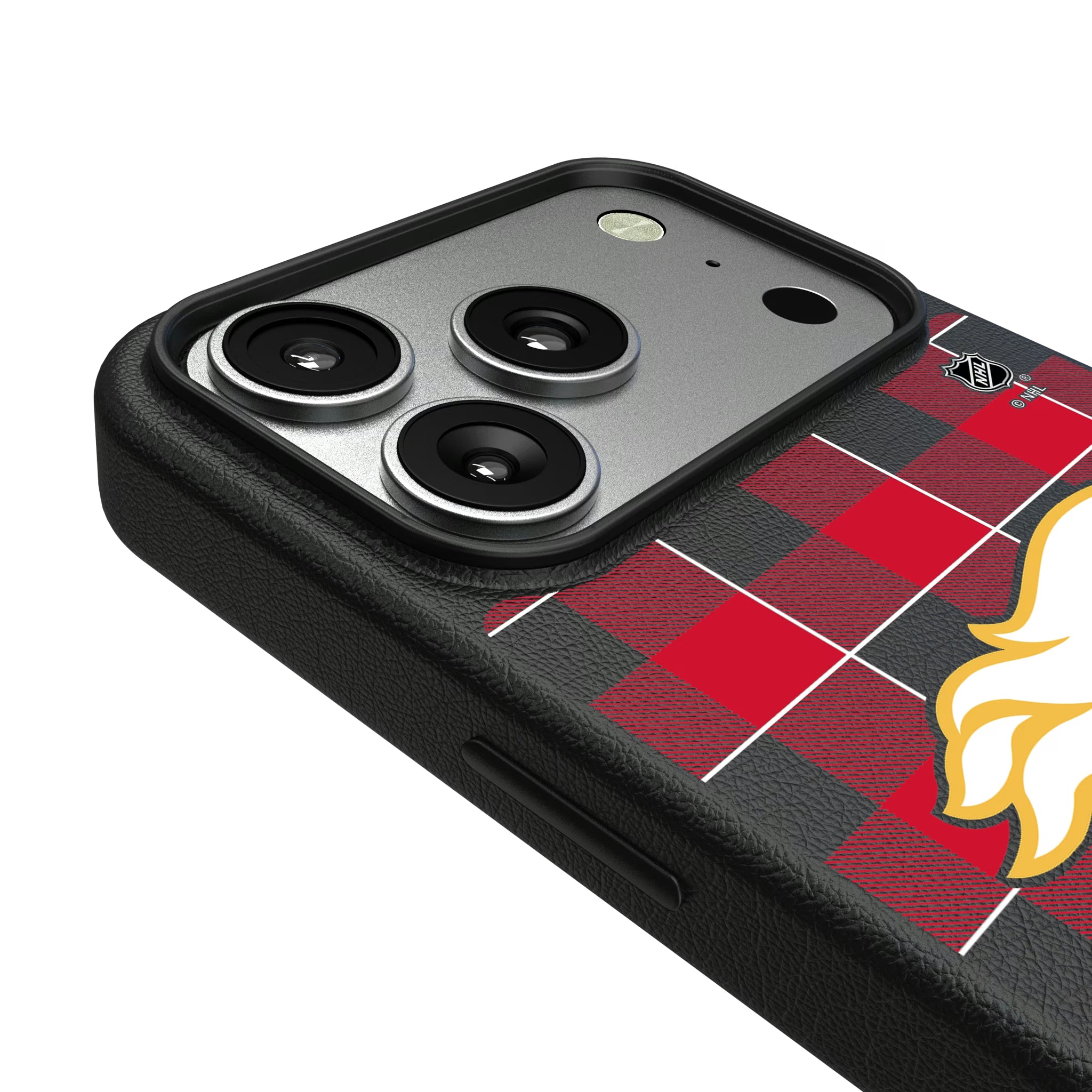 Calgary Flames Plaid iPhone MagSafe Compatible Phone Case for Apple iPhone - Detail#Device_iPhone 17 Pro