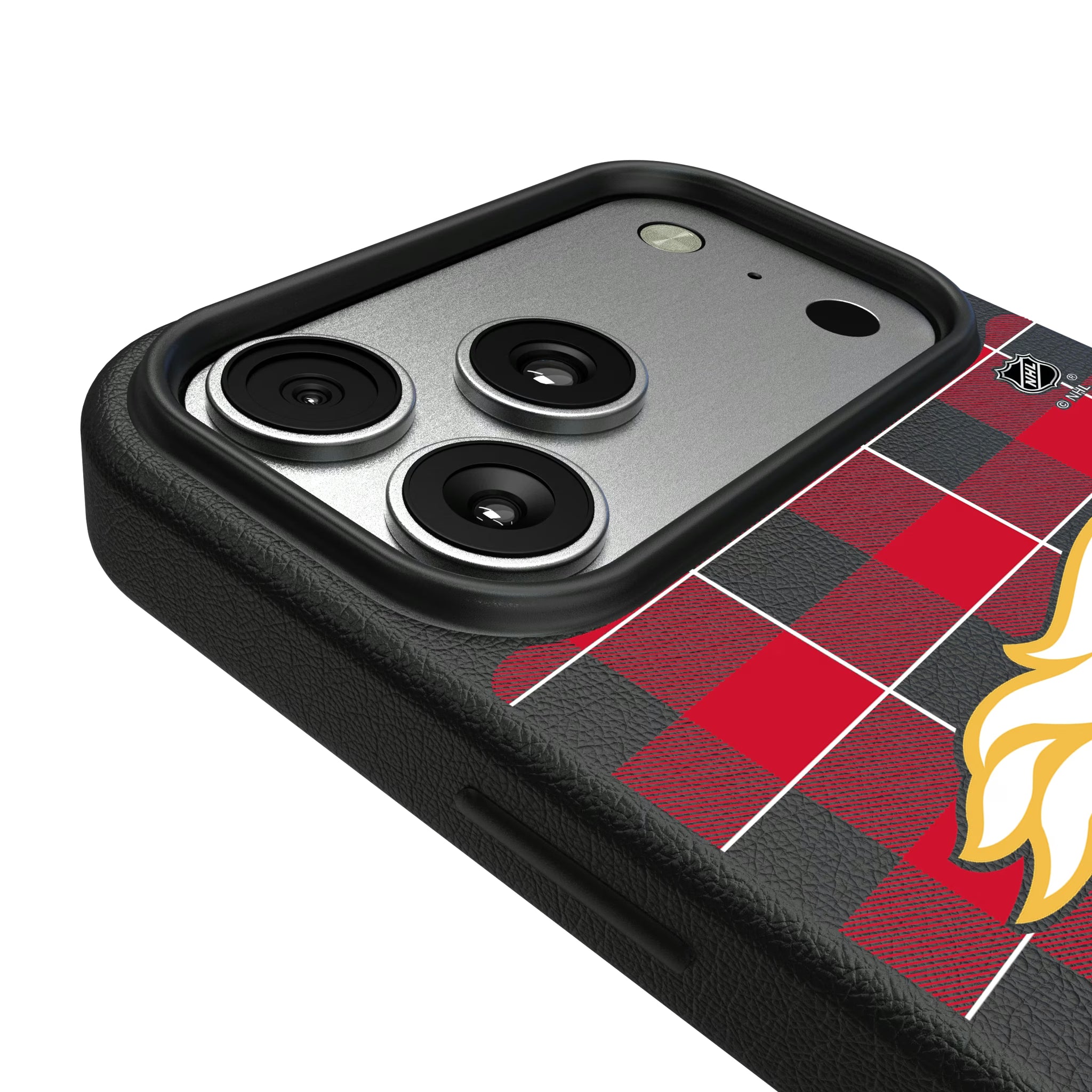 Calgary Flames Plaid iPhone MagSafe Compatible Phone Case for Apple iPhone - Detail#Device_iPhone 17 Pro Max