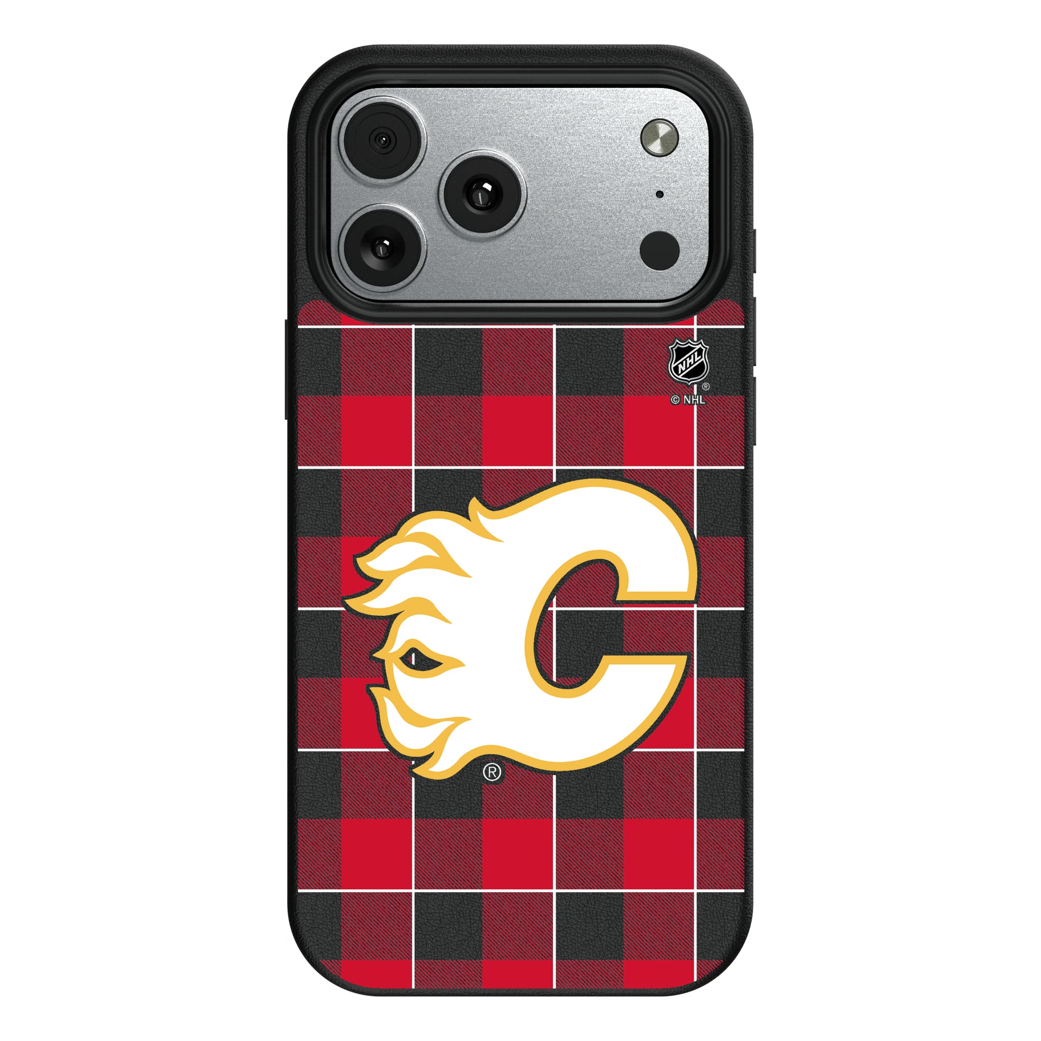 Calgary Flames Plaid iPhone MagSafe Compatible Phone Case for Apple iPhone#Device_iPhone 17 Pro Max