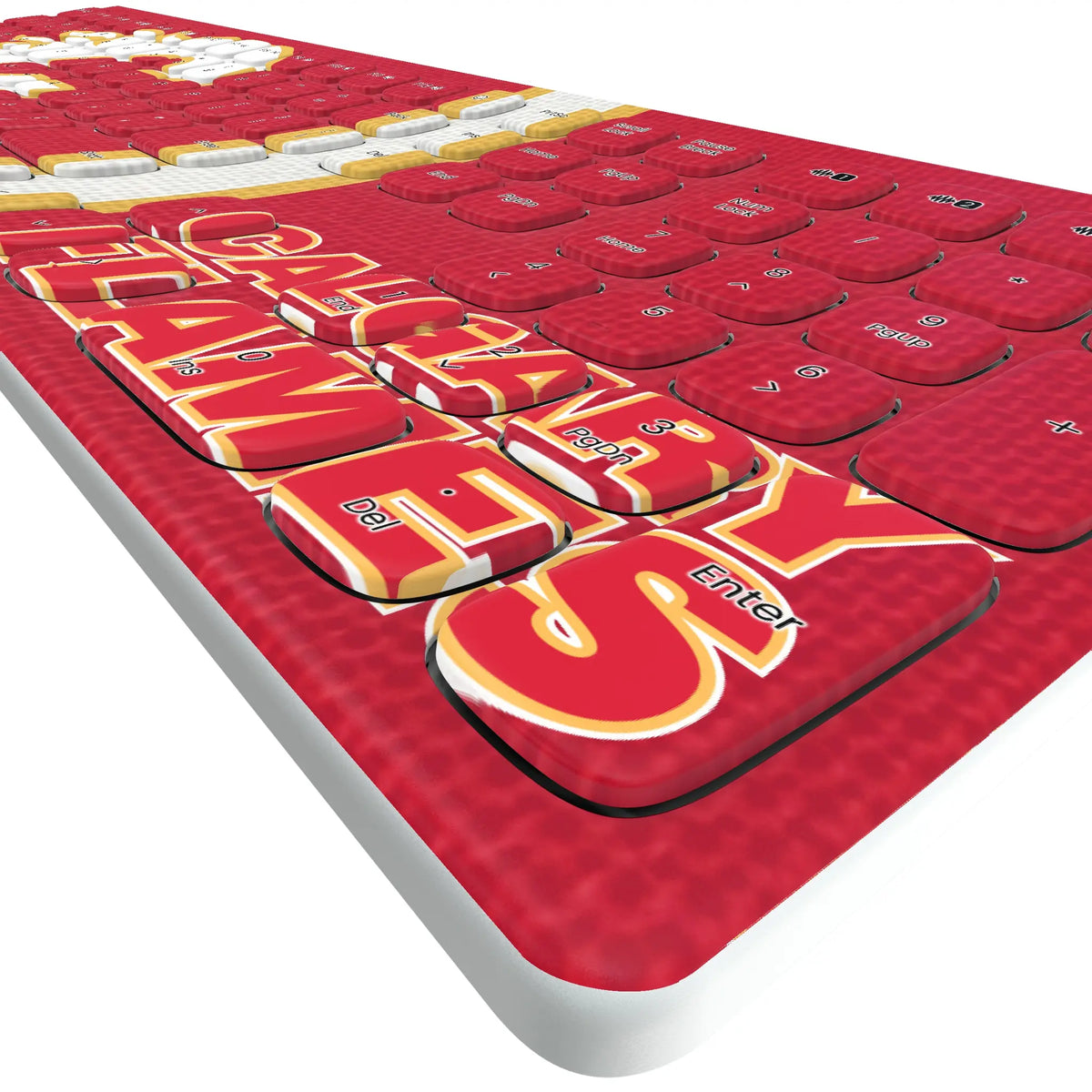 Calgary Flames Stripe KKB605 Curved Wireless Keyboard - Detail