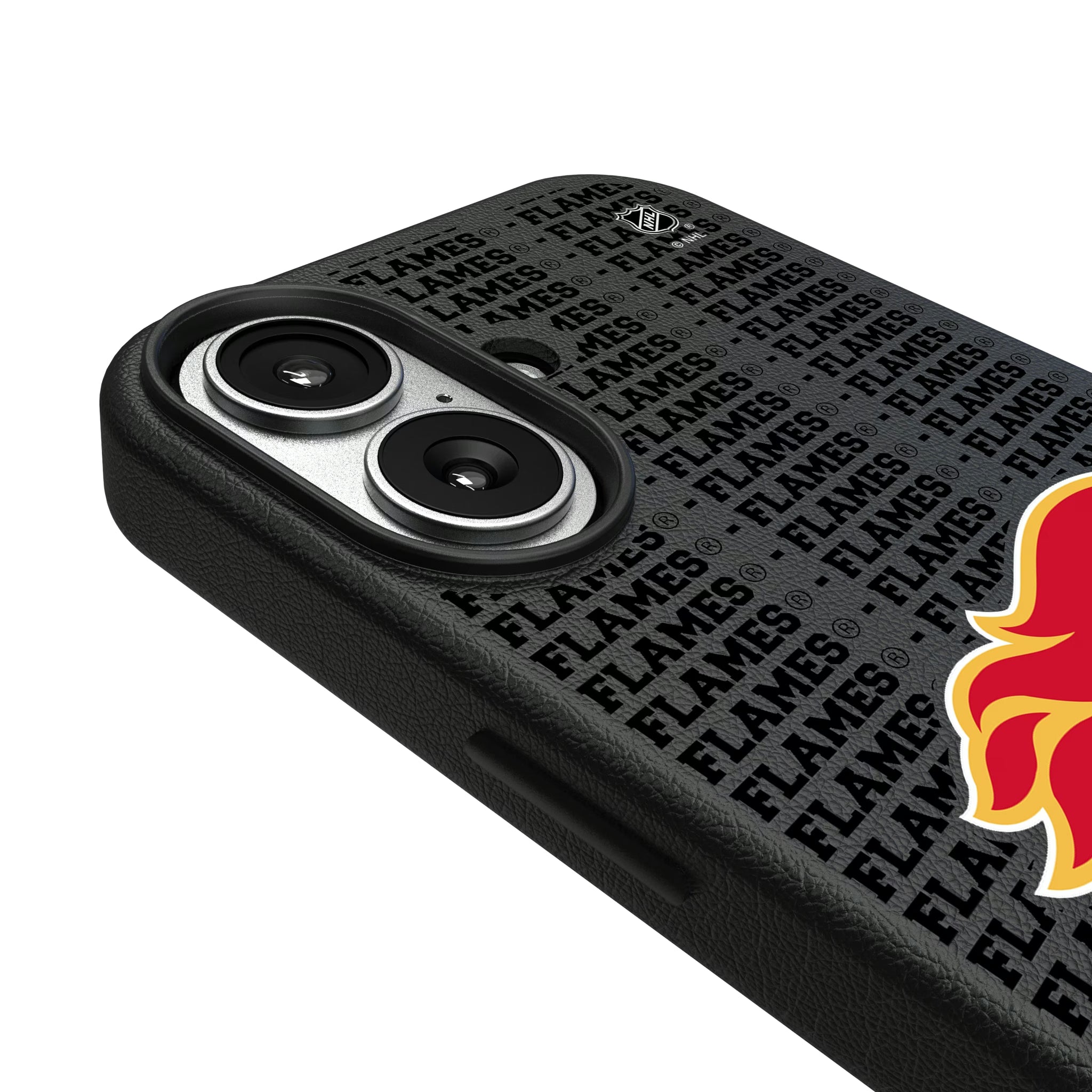 Calgary Flames Text Backdrop iPhone MagSafe Compatible Phone Case for Apple iPhone - Detail#Device_iPhone 17
