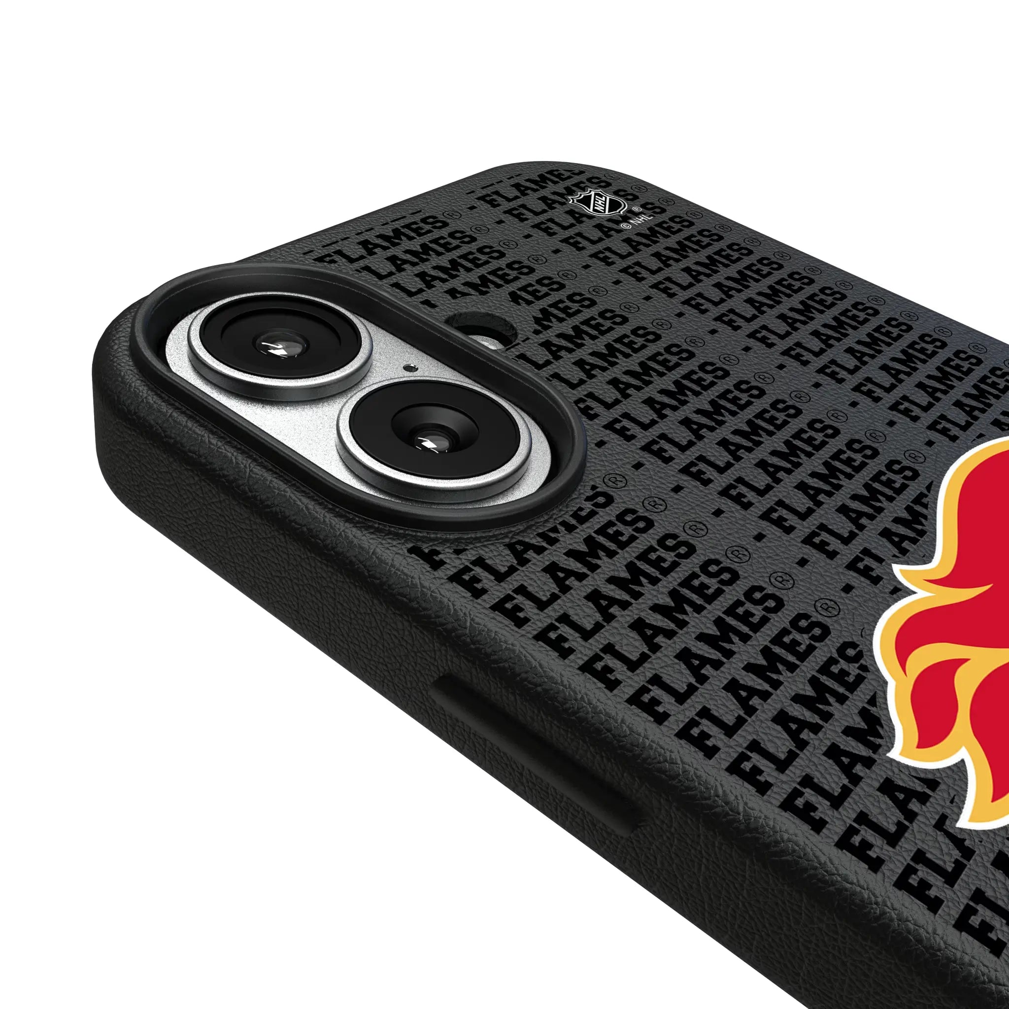 Calgary Flames Text Backdrop iPhone MagSafe Compatible Phone Case for Apple iPhone - Detail#Device_iPhone 17
