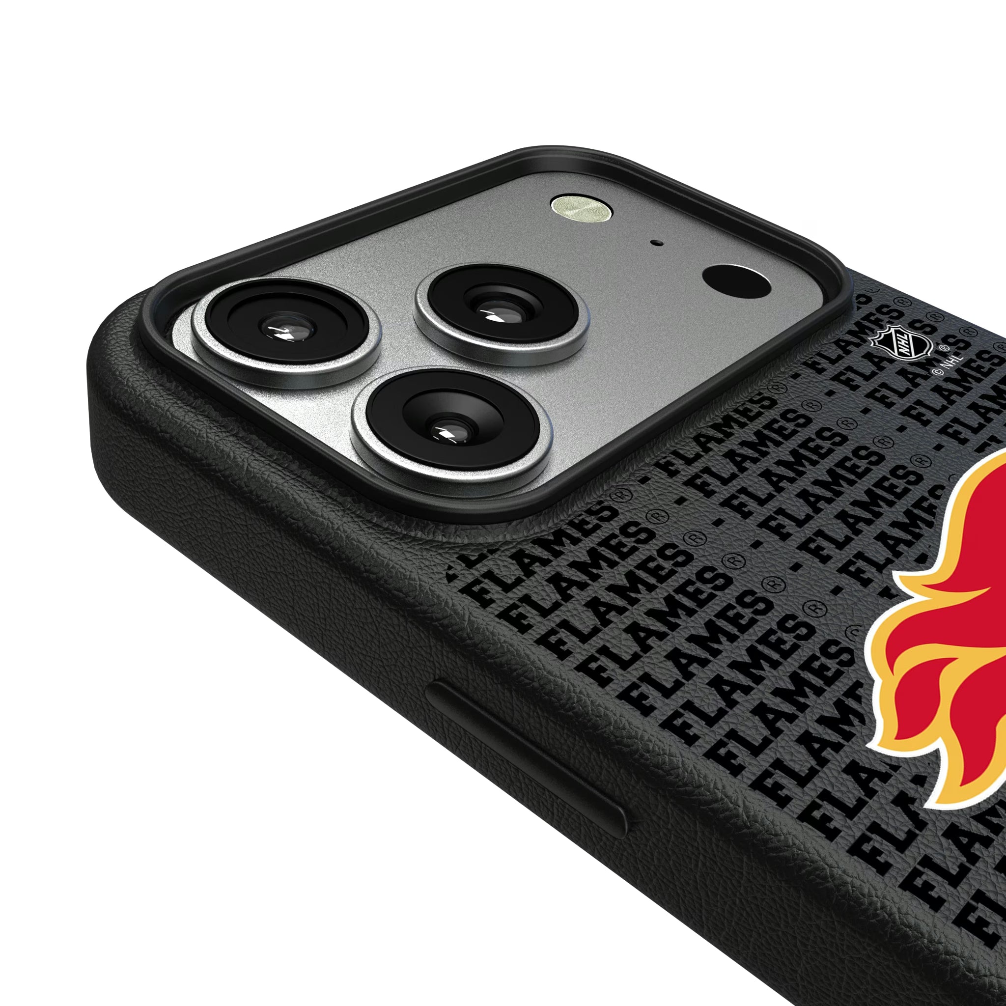 Calgary Flames Text Backdrop iPhone MagSafe Compatible Phone Case for Apple iPhone - Detail#Device_iPhone 17 Pro
