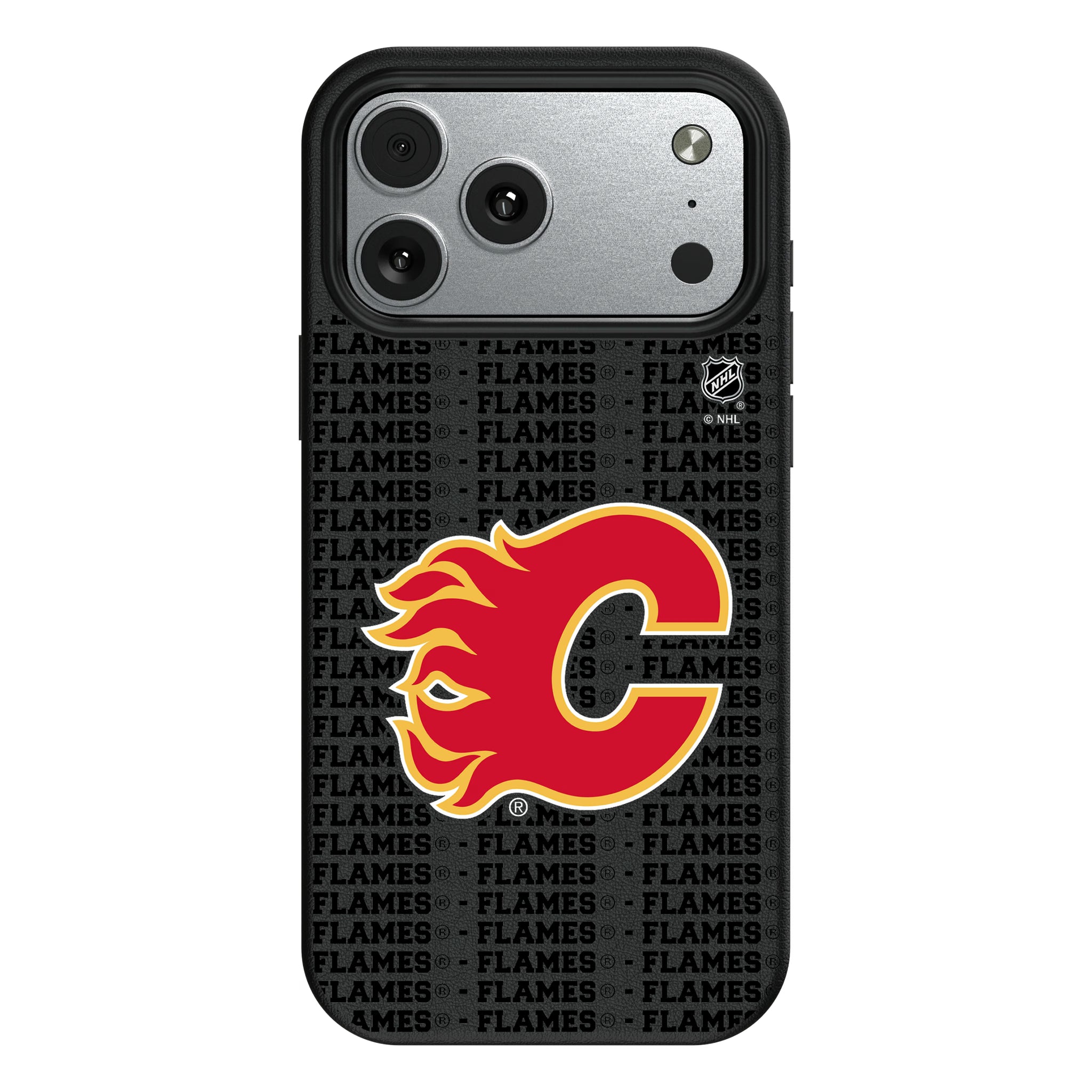 Calgary Flames Text Backdrop iPhone MagSafe Compatible Phone Case for Apple iPhone#Device_iPhone 17 Pro Max
