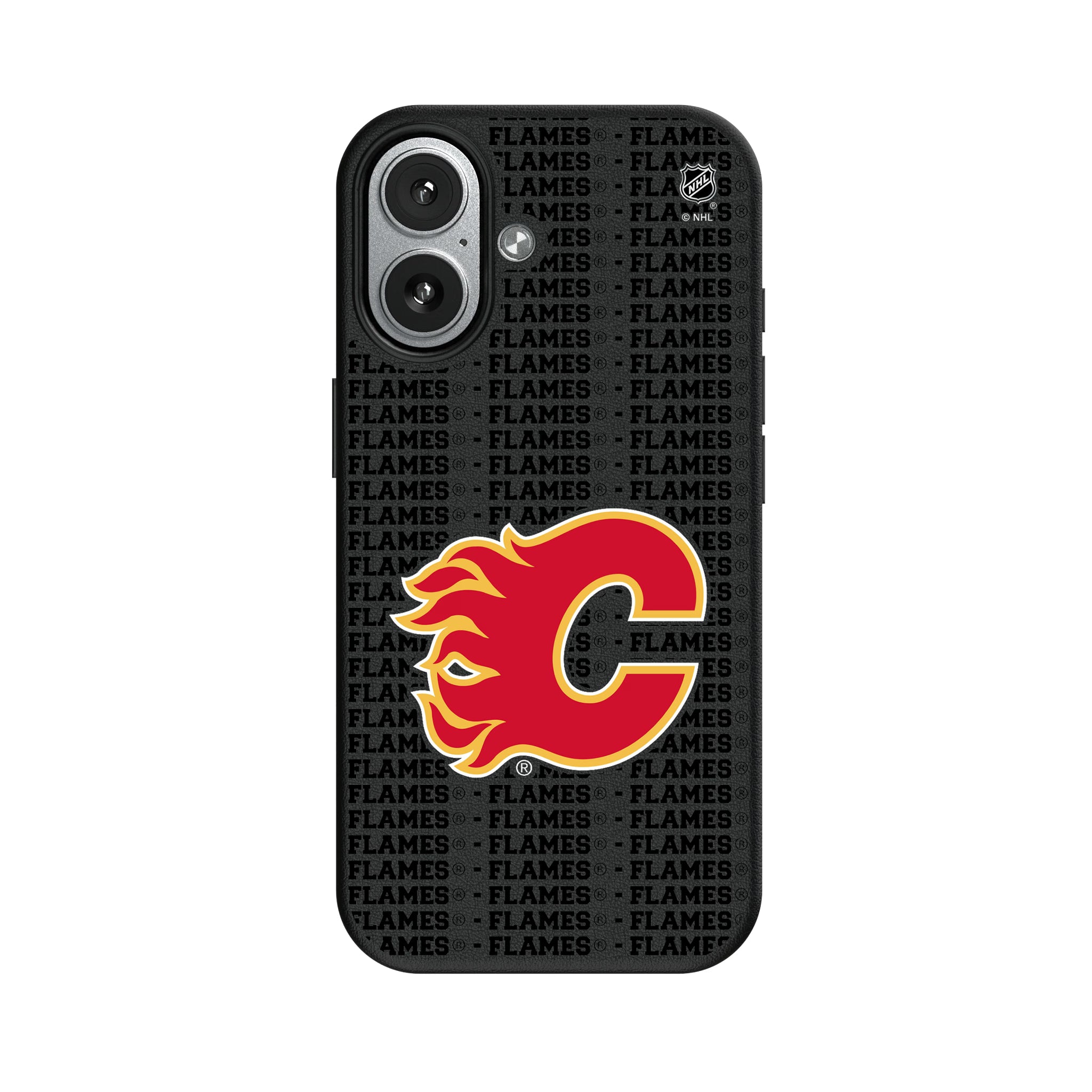 Calgary Flames Text Backdrop iPhone MagSafe Compatible Phone Case for Apple iPhone#Device_iPhone 17