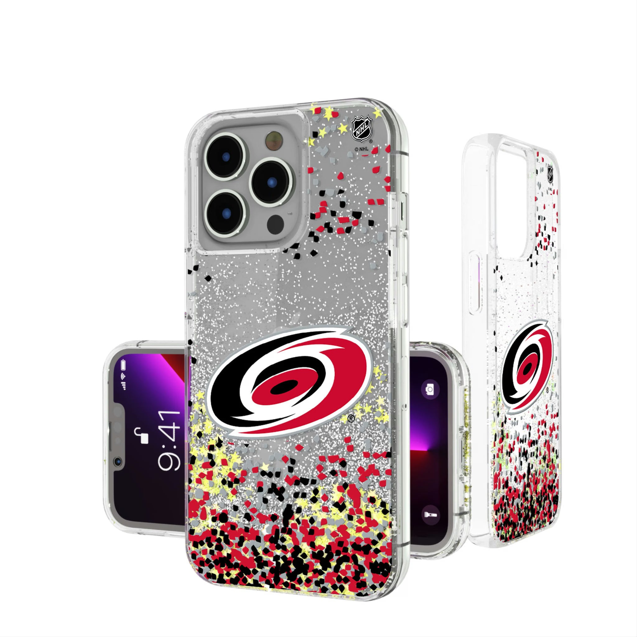 Carolina Hurricanes Confetti iPhone Glitter Phone Case for Apple iPhone