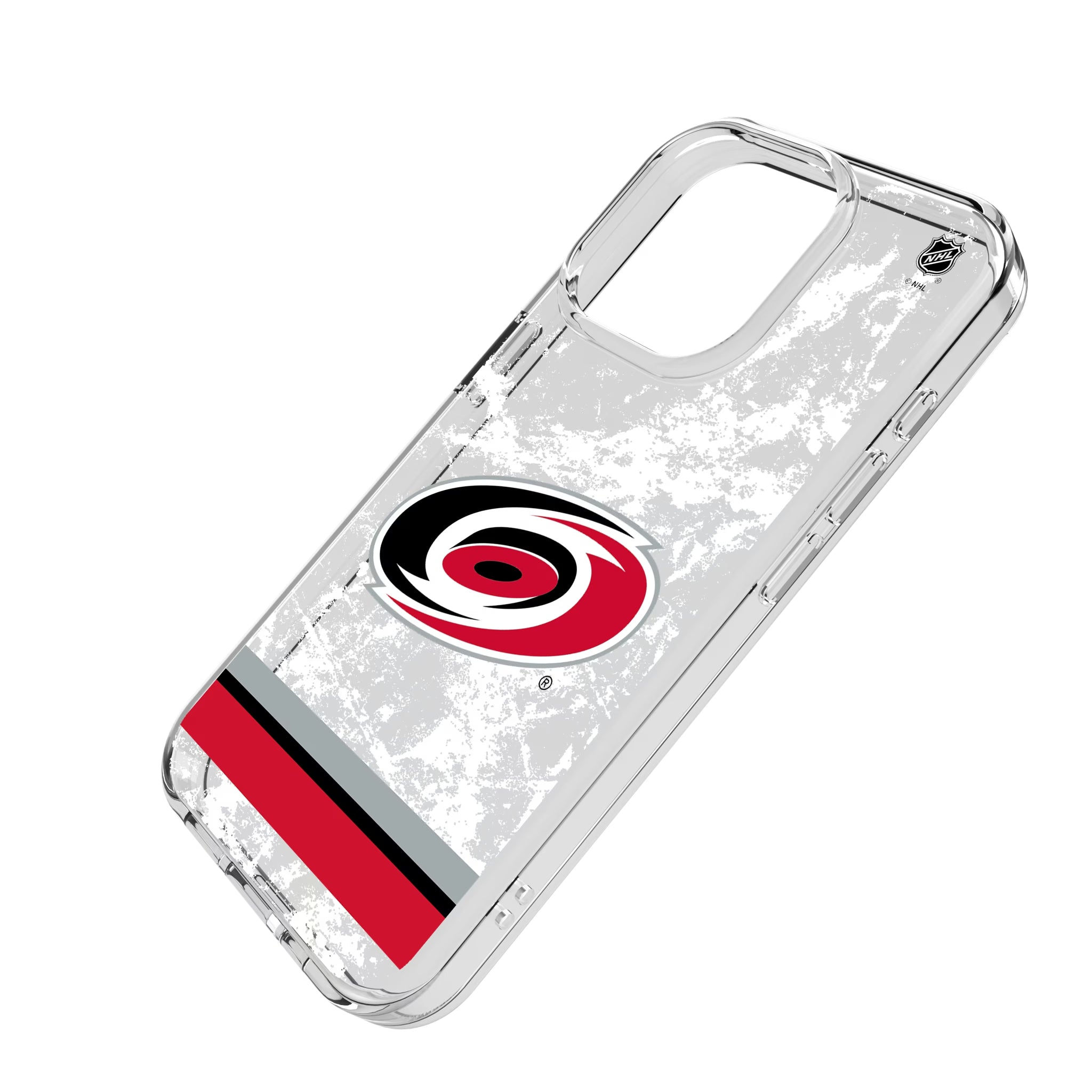 Carolina Hurricanes Ice Stripe iPhone Clear Phone Case for Apple iPhone - Isometric View