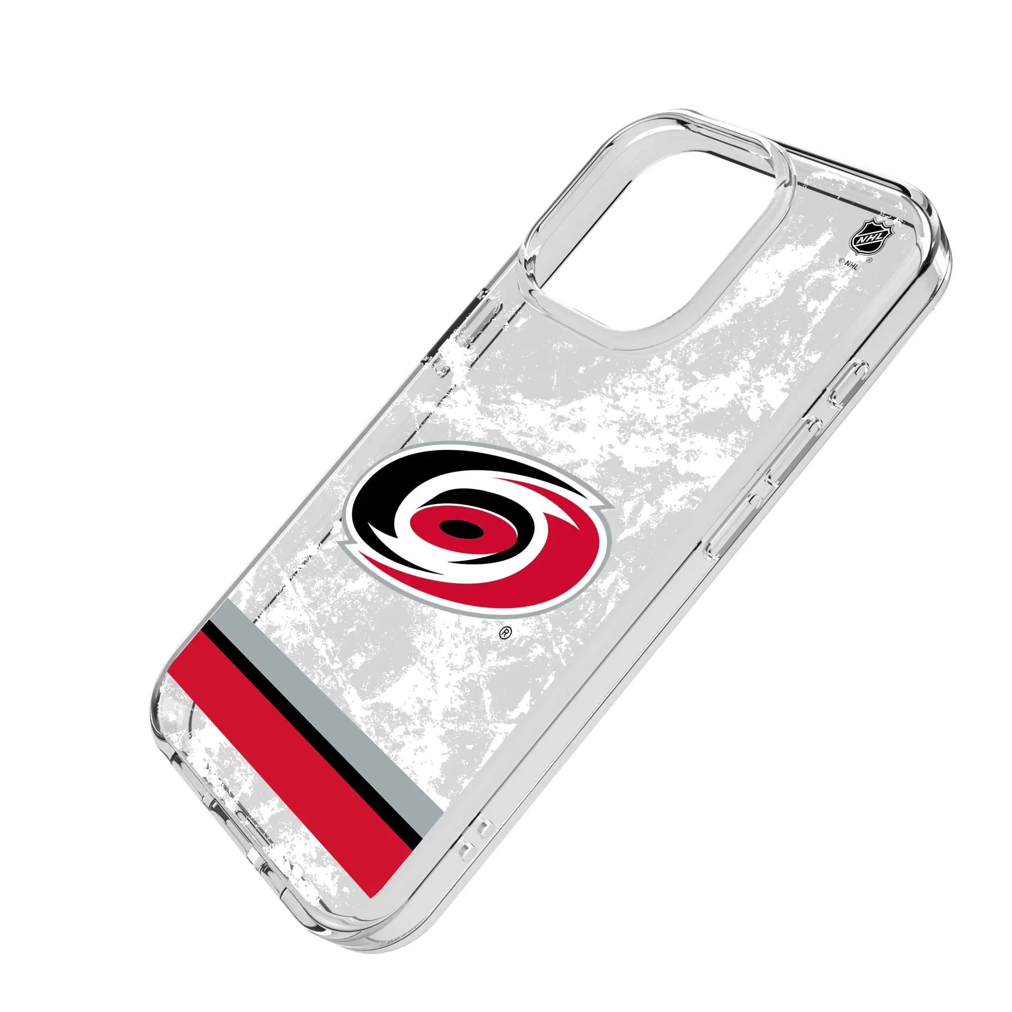 Carolina Hurricanes Ice Stripe iPhone Clear Phone Case for Apple iPhone - Isometric View