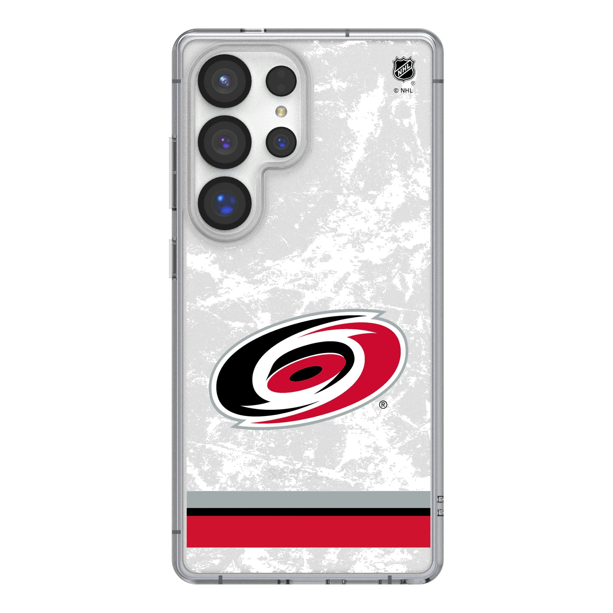 Carolina Hurricanes Ice Stripe Galaxy Clear Phone Case for Samsung Galaxy
