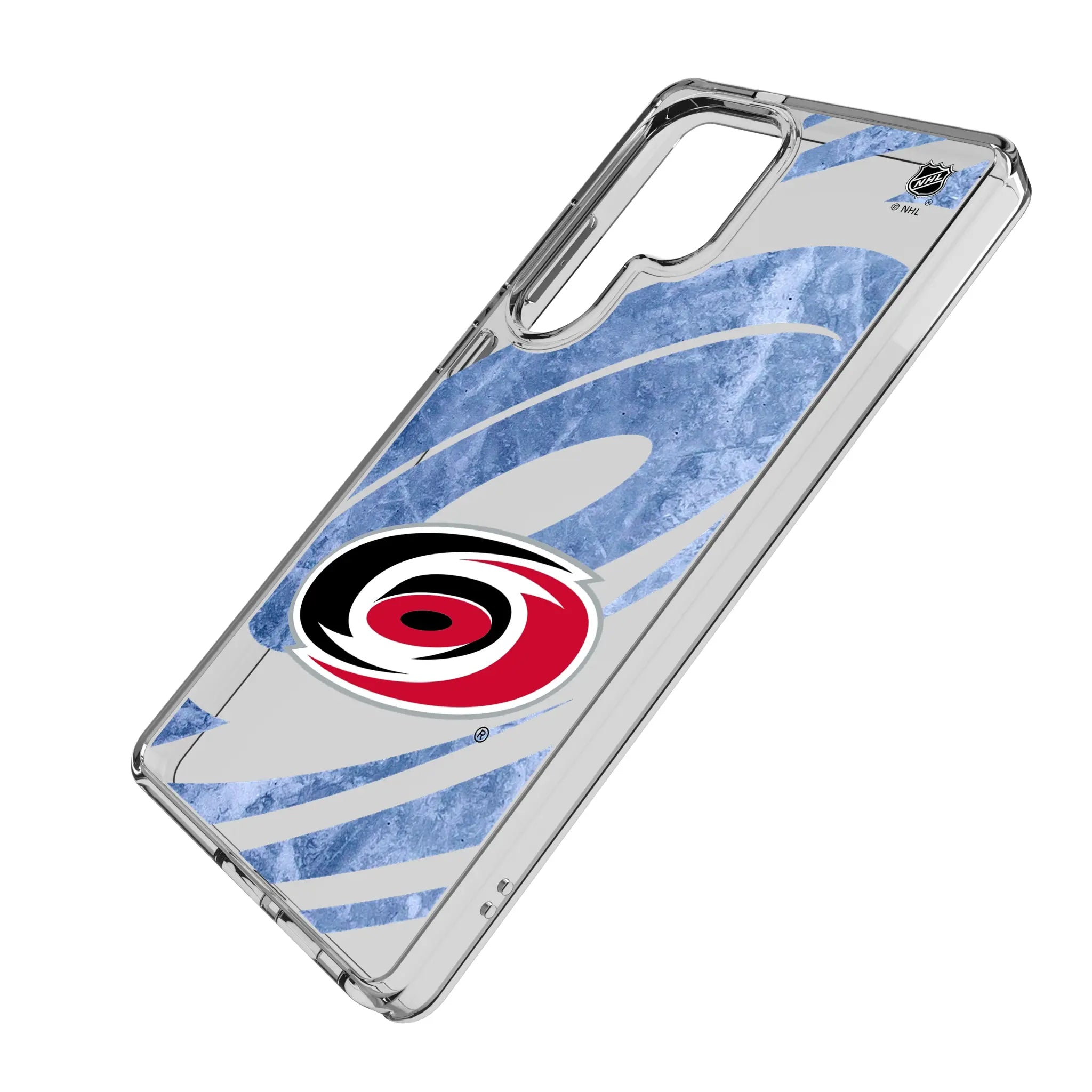 Carolina Hurricanes Ice Tilt Galaxy Clear Phone Case for Samsung Galaxy - Isometric View#Device_Galaxy S25 Ultra
