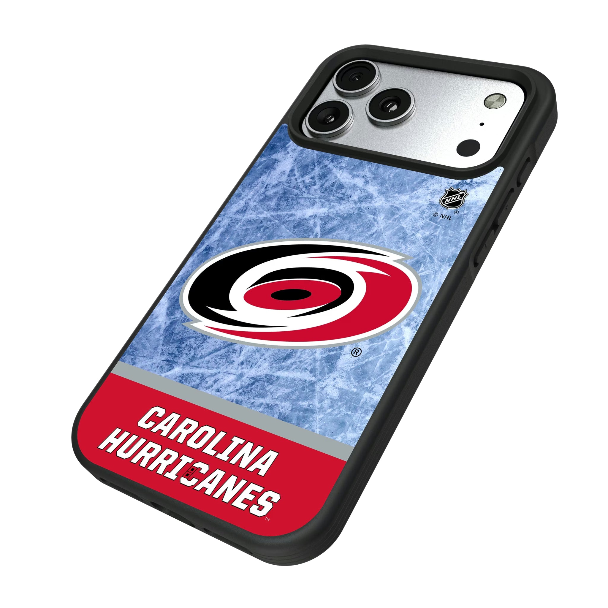 Carolina Hurricanes Ice Wordmark iPhone Bump Phone Case for Apple iPhone - Isometric View#Device_iPhone 17 Pro Max