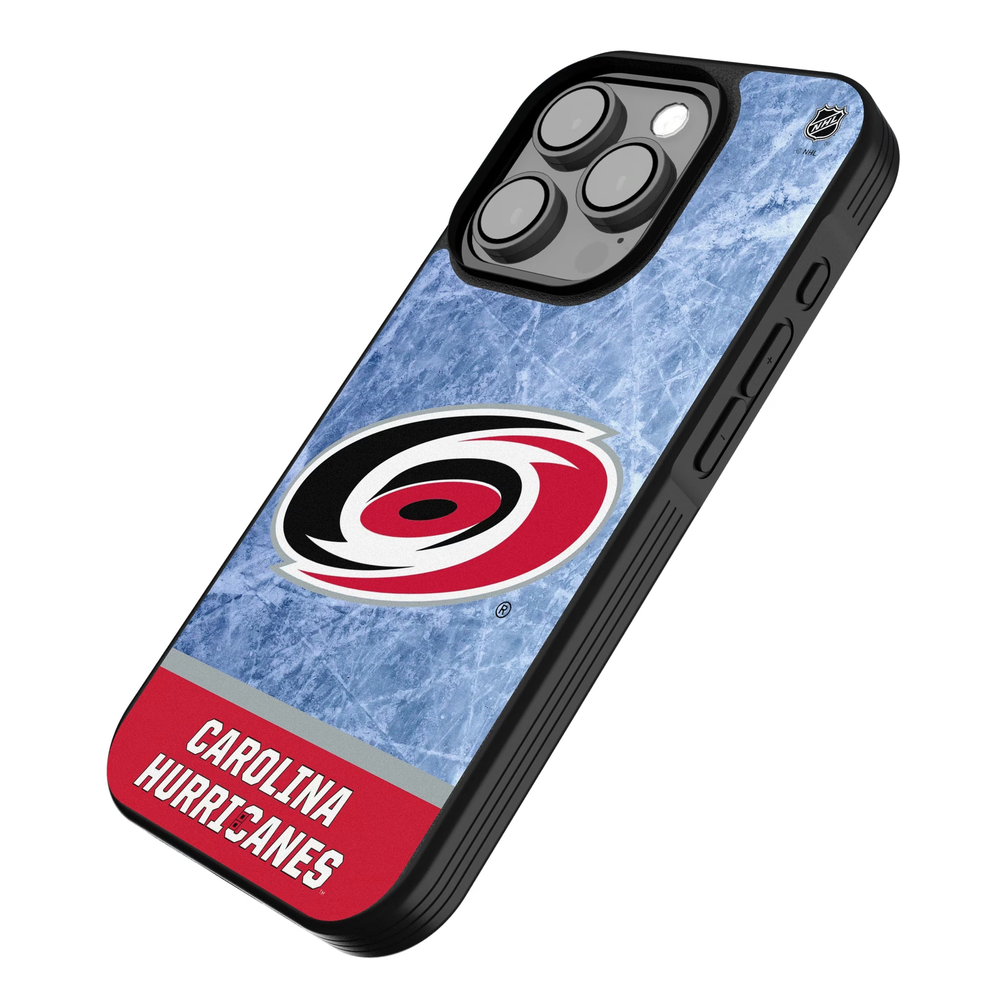 Carolina Hurricanes Ice Wordmark iPhone Bump Phone Case for Apple iPhone - Isometric View