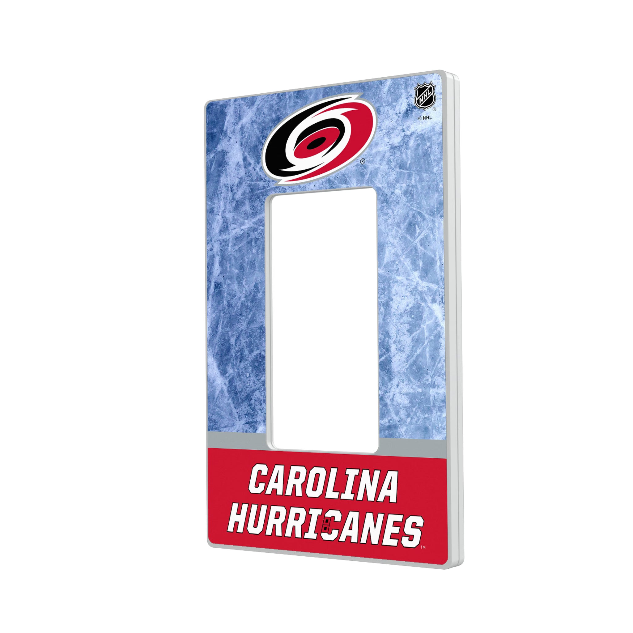 Carolina Hurricanes Ice Wordmark Hidden-Screw Light Switch Plate#Style_Single Rocker