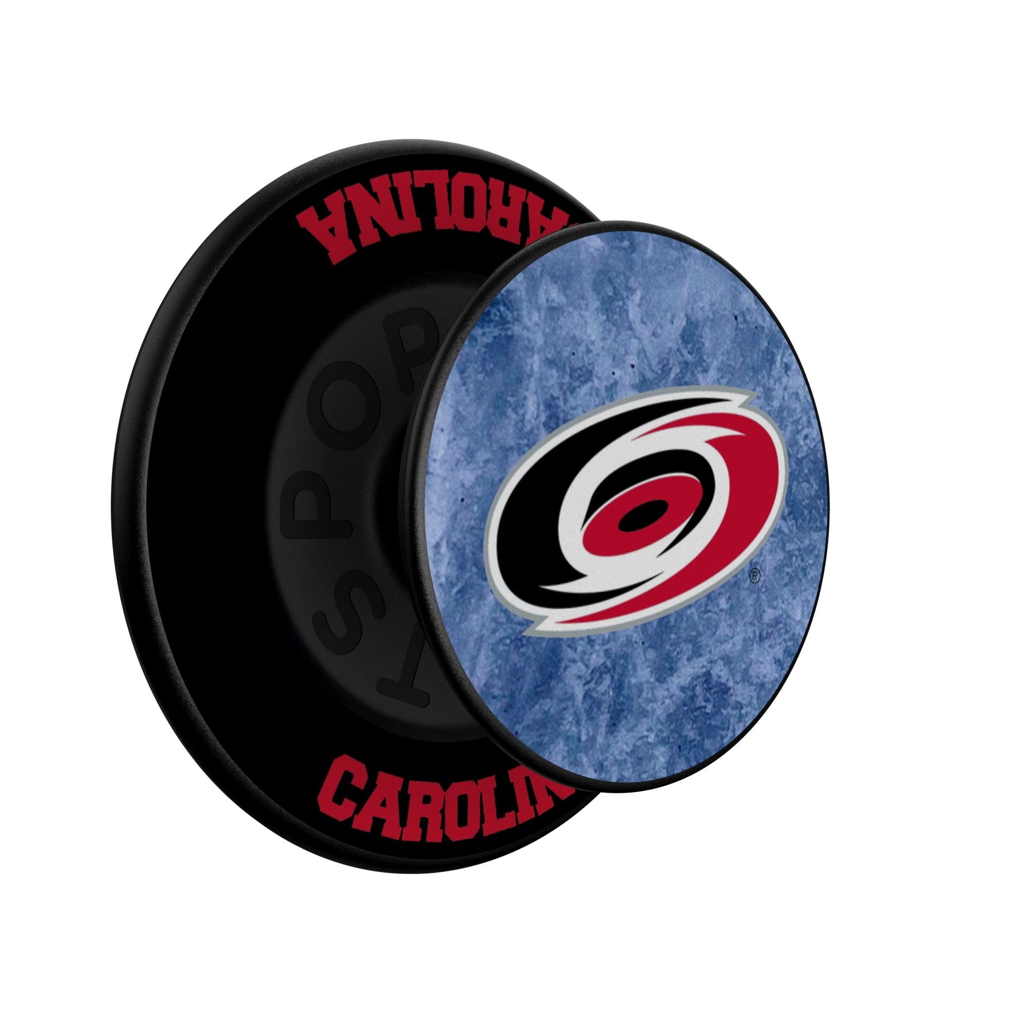 Carolina Hurricanes Ice Wordmark Popsockets Round Magnetic - Isometric View