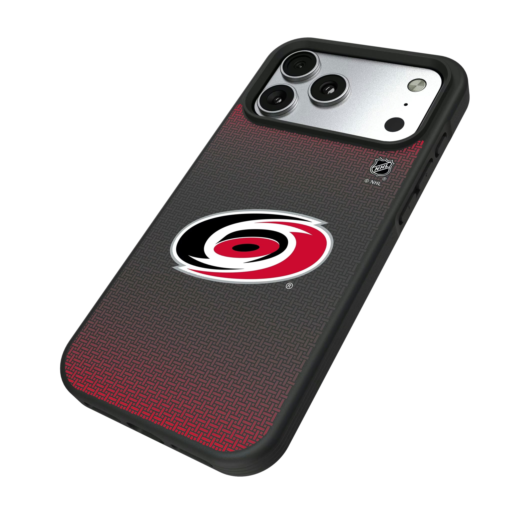 Carolina Hurricanes Linen iPhone Bump Phone Case for Apple iPhone - Isometric View#Device_iPhone 17 Pro Max