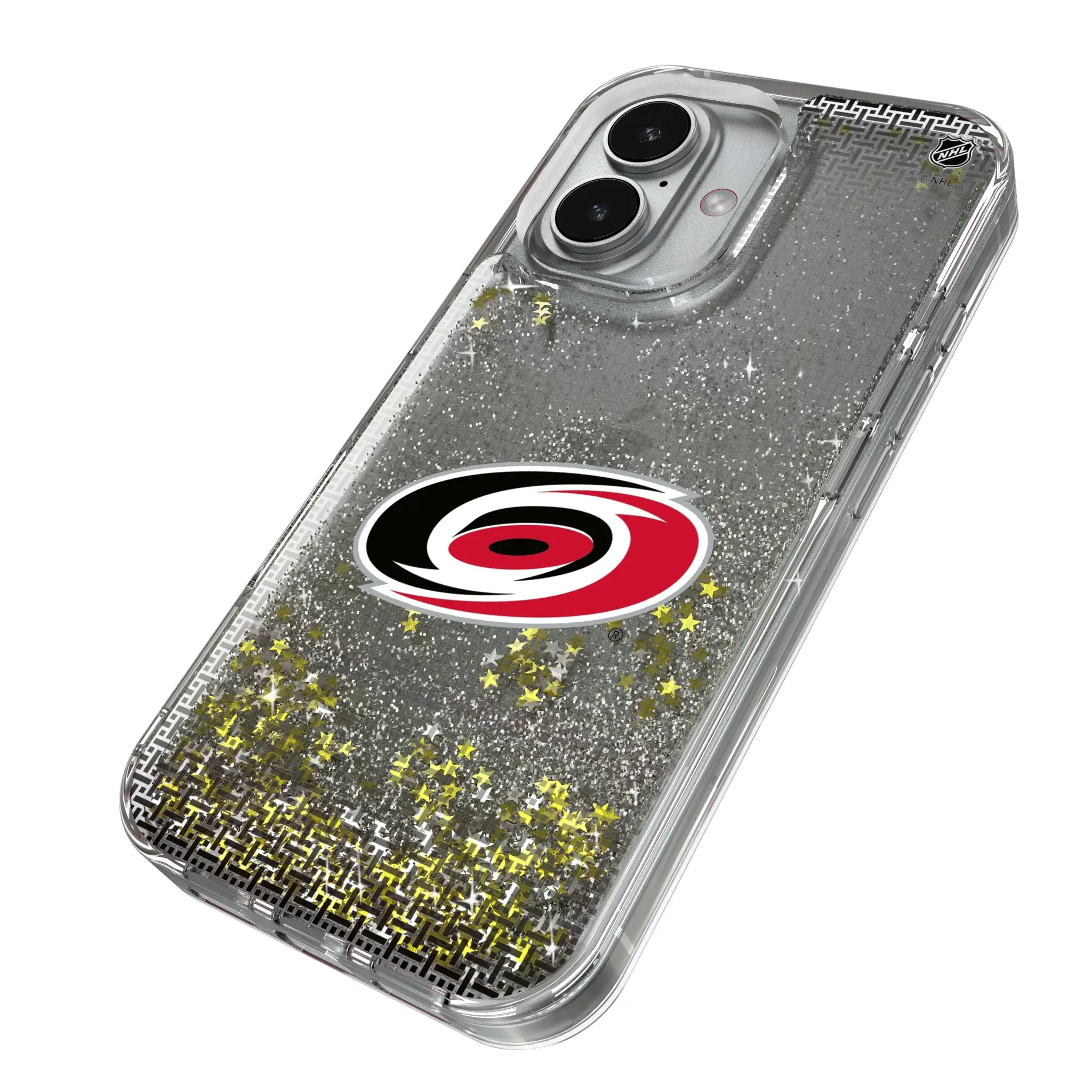 Carolina Hurricanes Linen iPhone Glitter Phone Case for Apple iPhone - Isometric View
