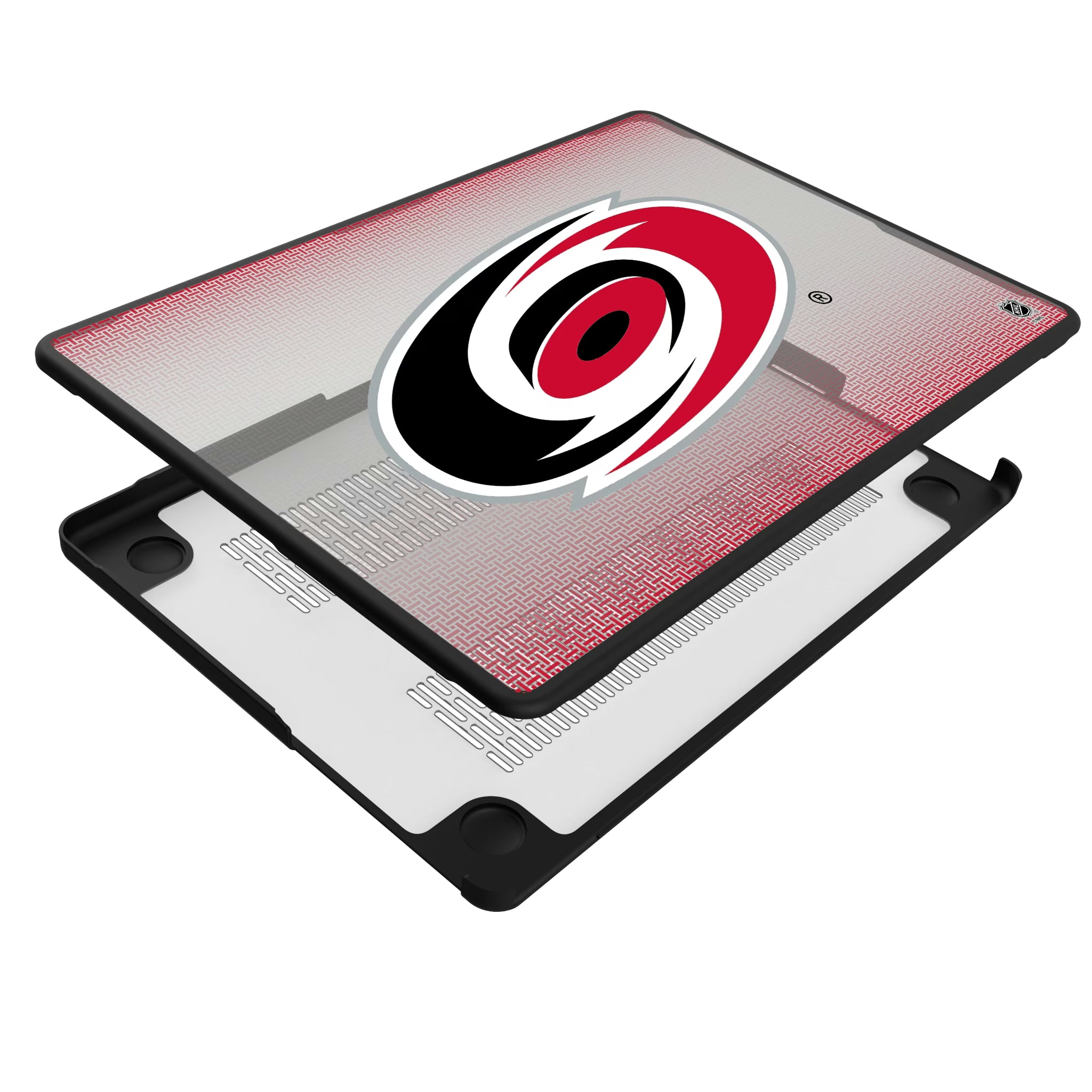 Carolina Hurricanes Linen MacBook Laptop Case for Apple MacBook - Isometric View#Device_MacBook Pro (14-inch, 2021) / MacBook Pro (14-inch, 2023) / MacBook Pro (14-inch, 2024)