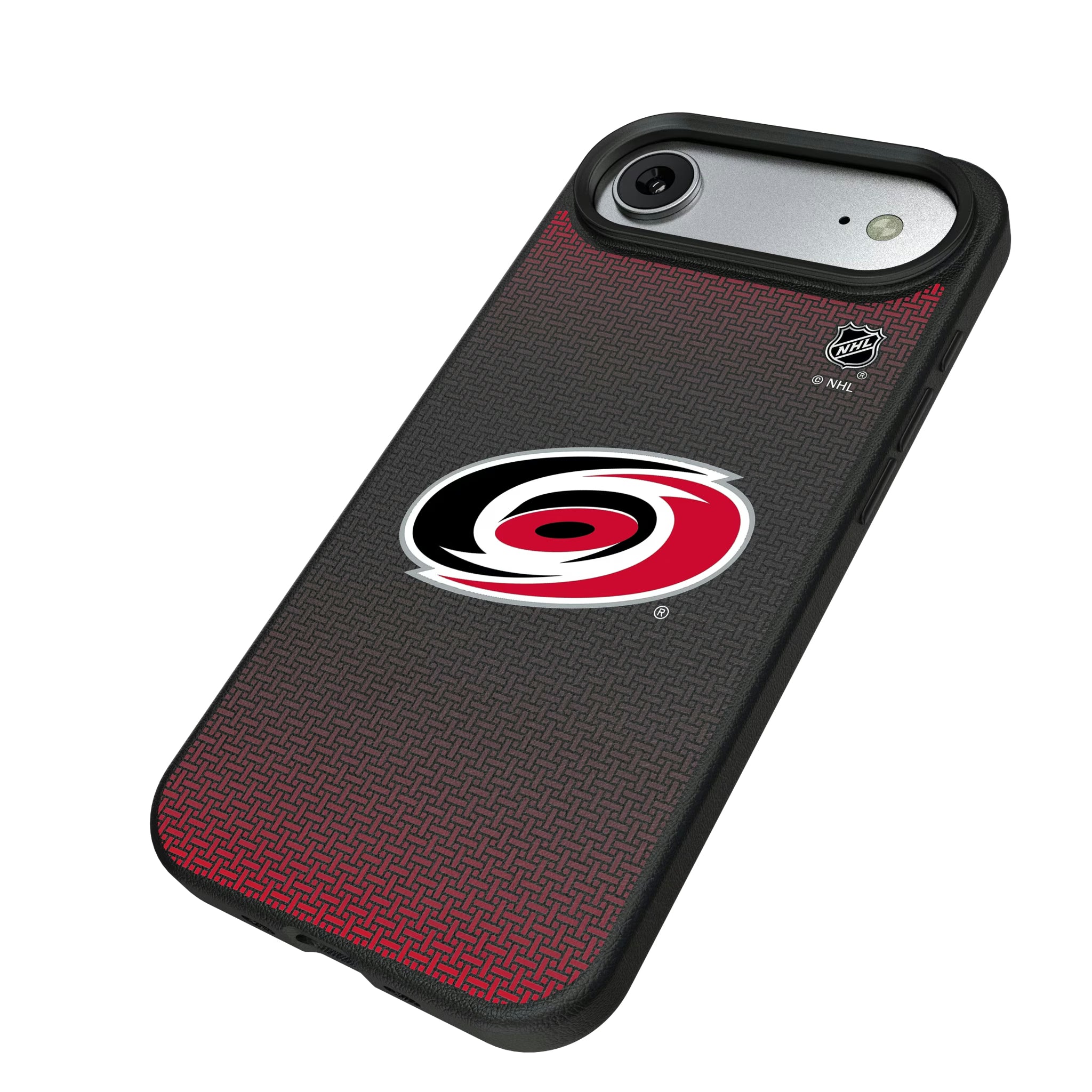Carolina Hurricanes Linen iPhone MagSafe Compatible Phone Case for Apple iPhone - Isometric View#Device_iPhone Air