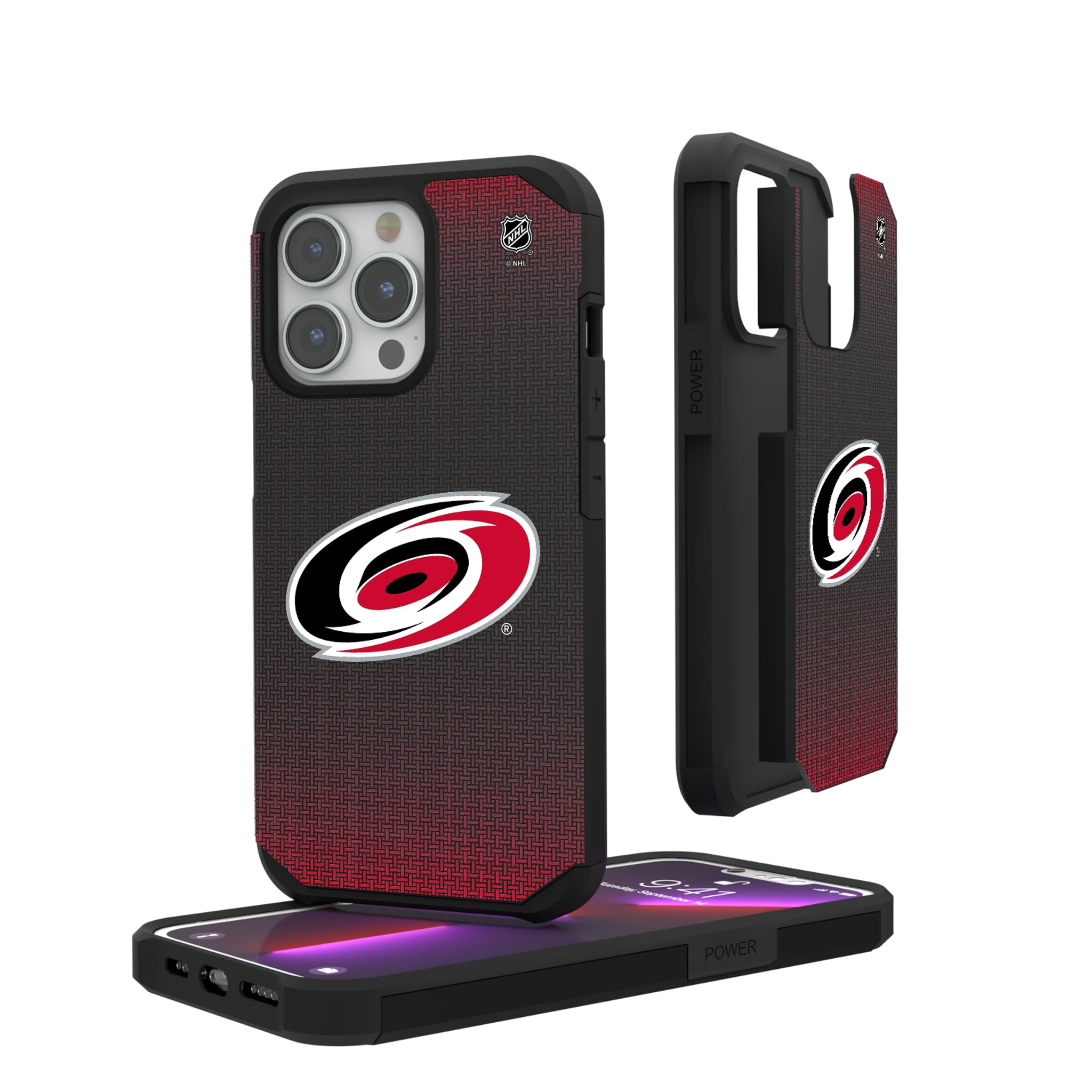 Carolina Hurricanes Linen iPhone Rugged Phone Case for Apple iPhone#Device_iPhone 13 Pro
