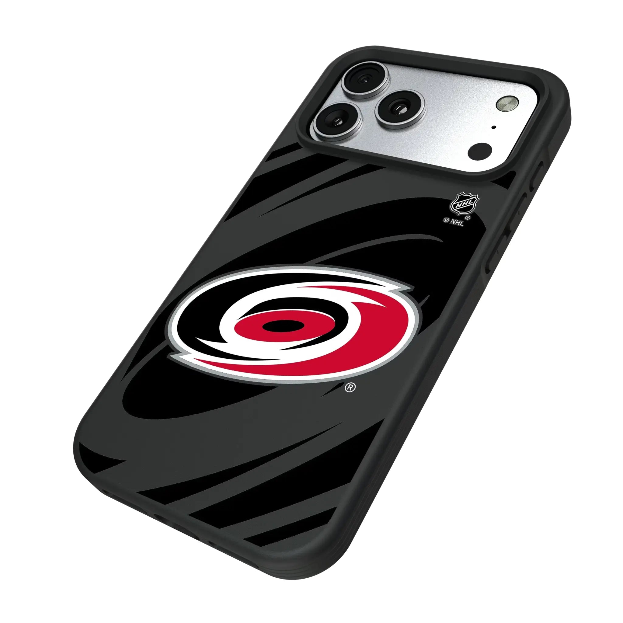 Carolina Hurricanes Monocolor Tilt iPhone Bump Phone Case for Apple iPhone - Isometric View#Device_iPhone 17 Pro Max