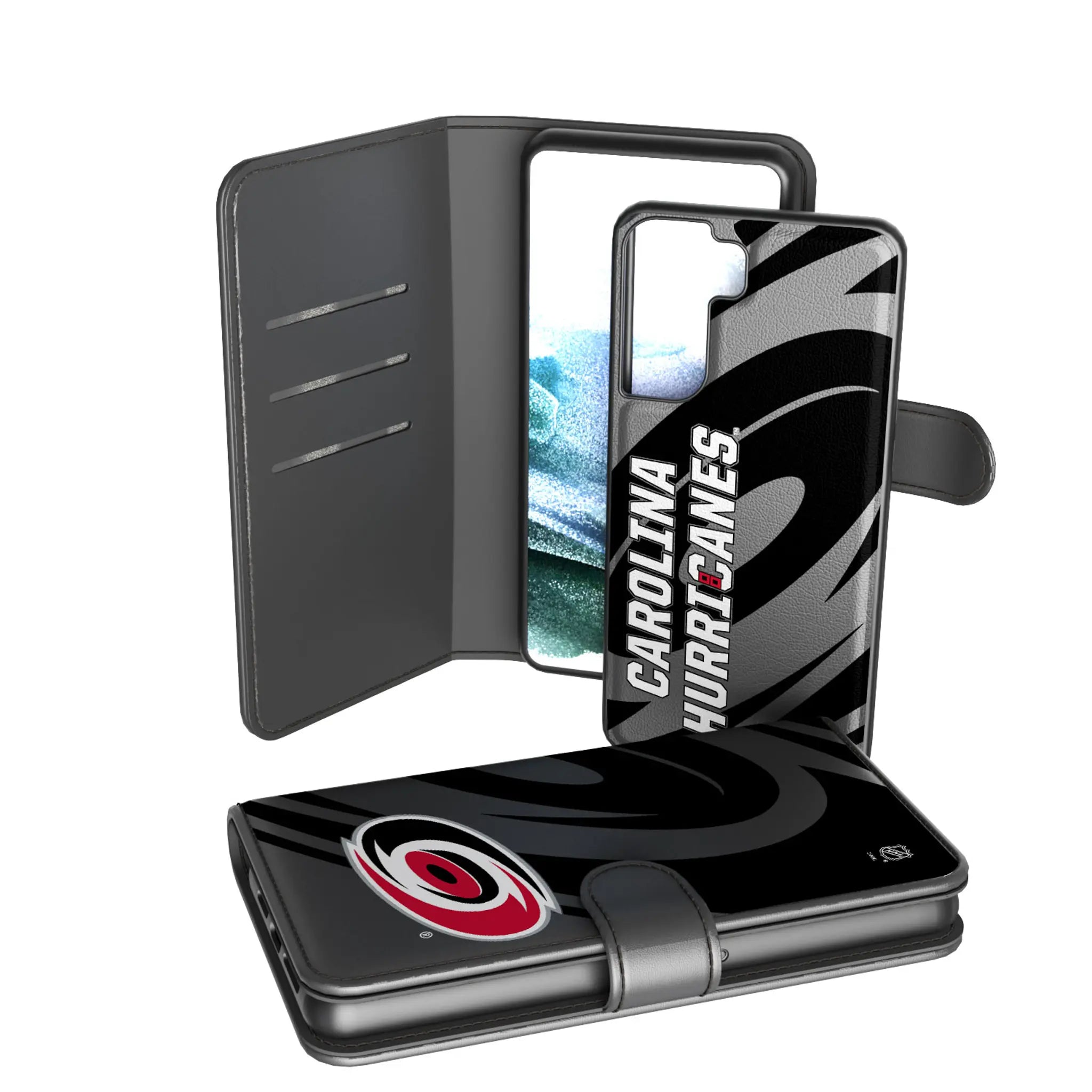 Carolina Hurricanes Monocolor Tilt Galaxy Wallet Phone Case for Samsung Galaxy