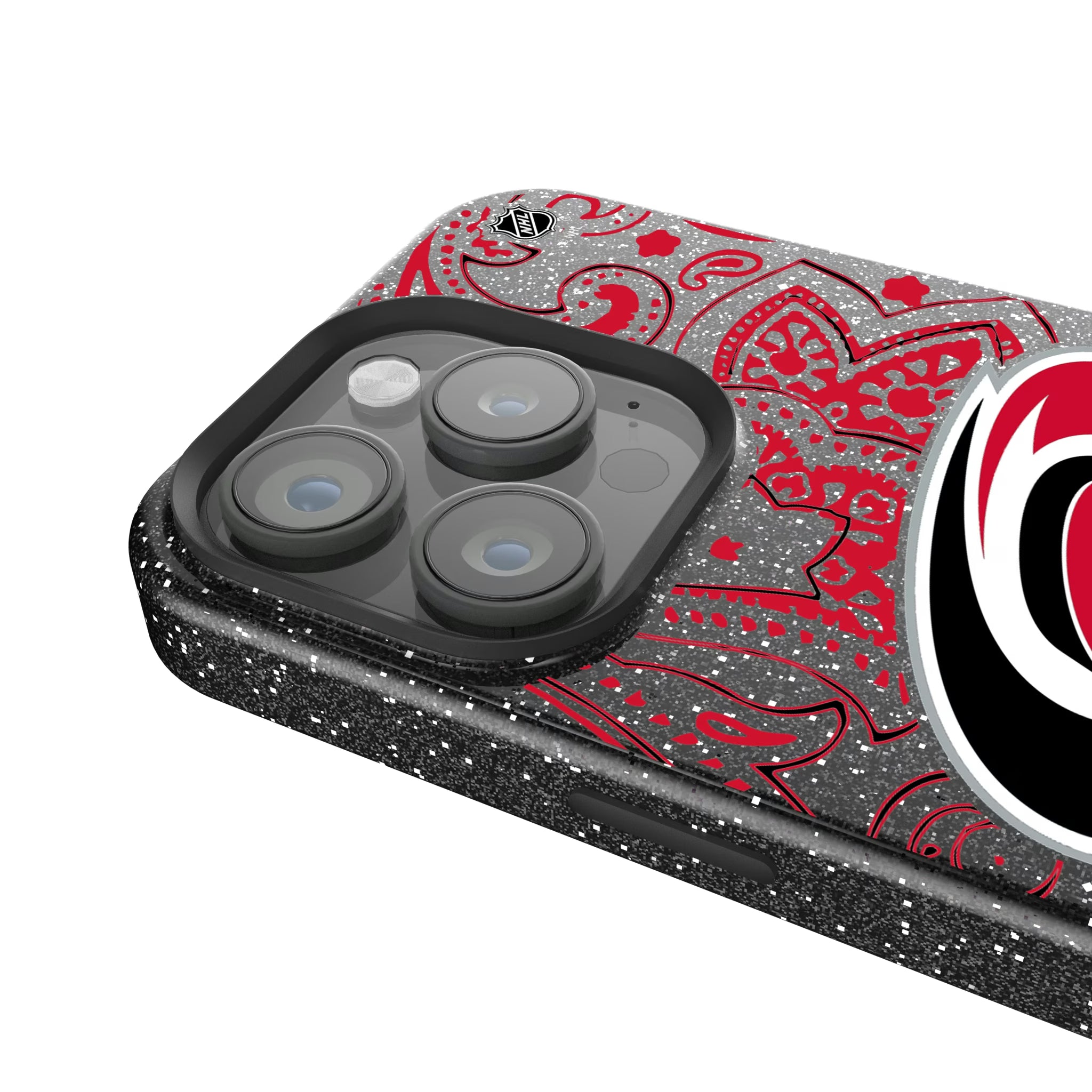Carolina Hurricanes Paisley iPhone Bling Phone Case for Apple iPhone - Detail
