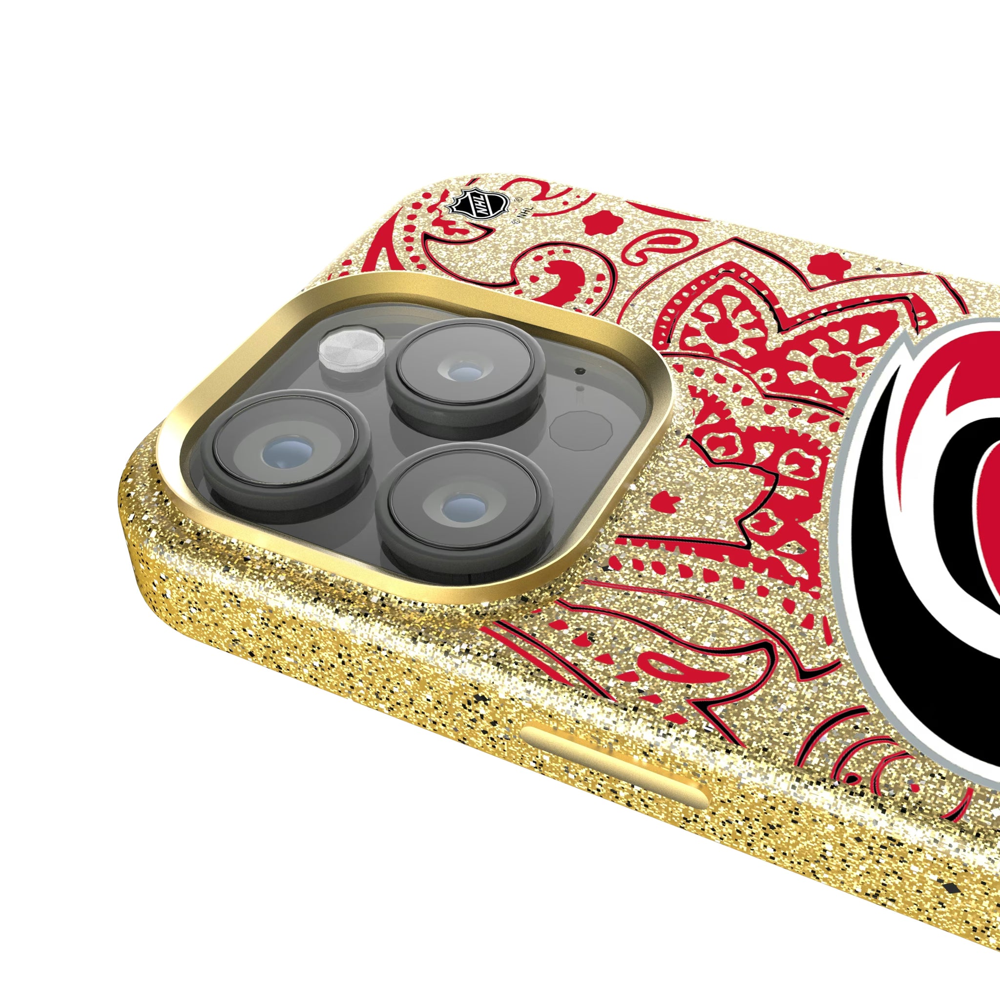 Carolina Hurricanes Paisley iPhone Bling Phone Case for Apple iPhone - Detail