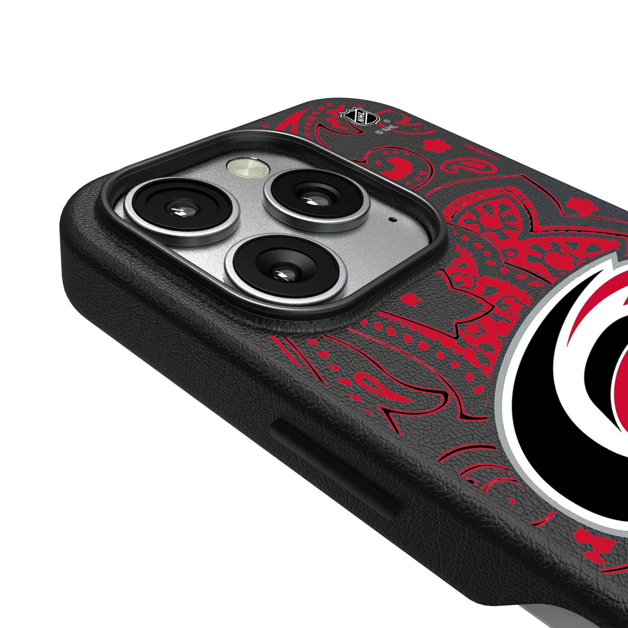Carolina Hurricanes Paisley iPhone MagSafe Compatible Phone Case for Apple iPhone - Detail
