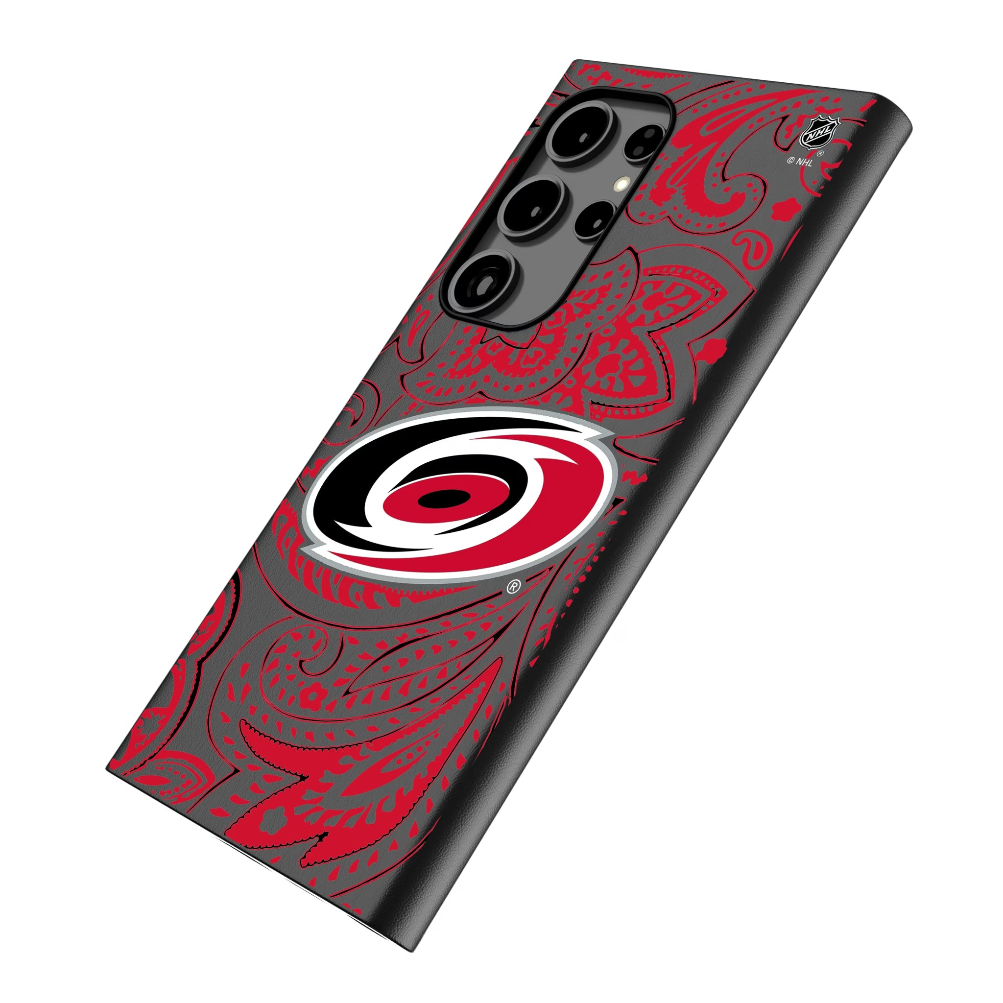 Carolina Hurricanes Paisley Galaxy MagSafe Compatible Phone Case for Samsung Galaxy - Isometric View