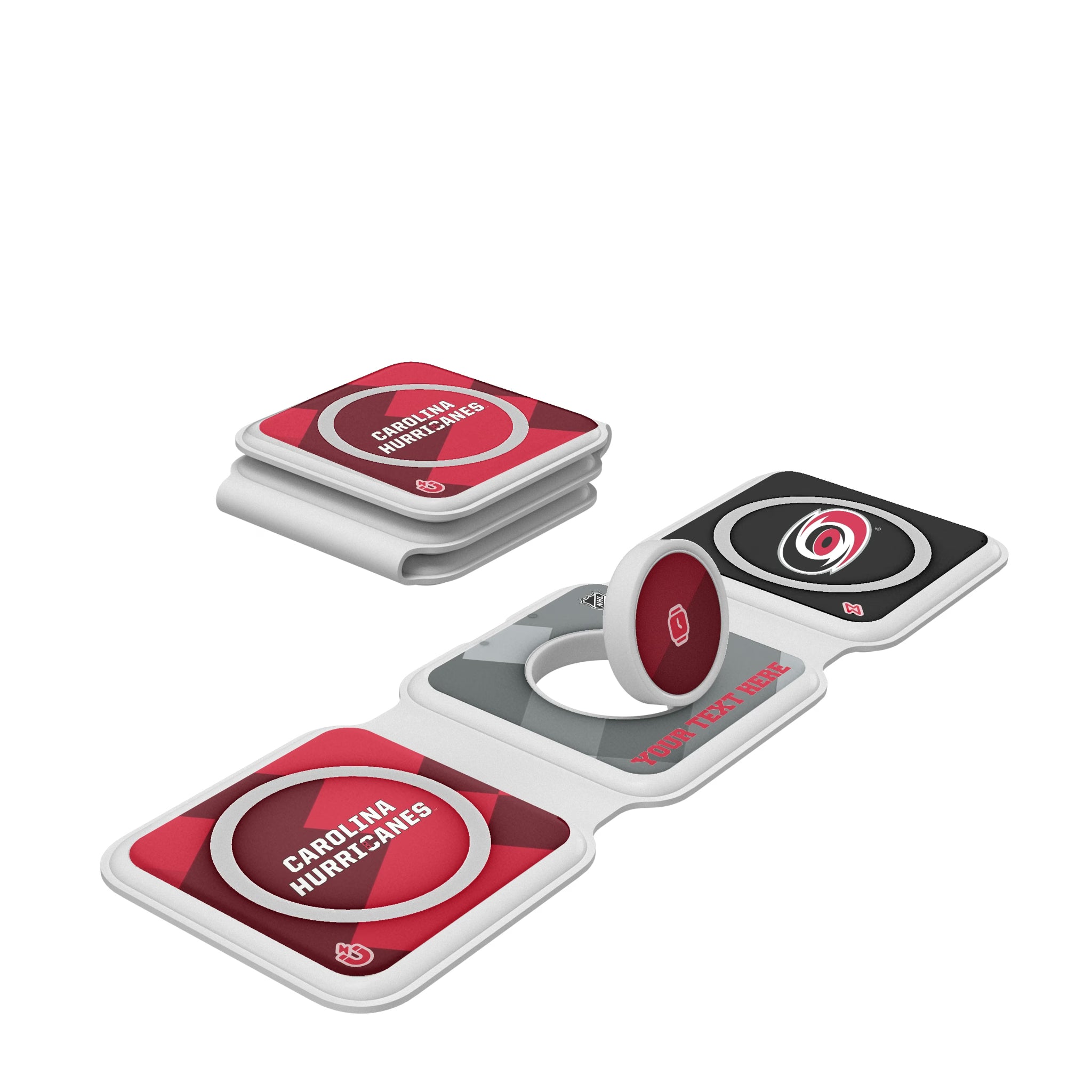 Carolina Hurricanes Personalized Color Block Foldable 3 in 1 Charger