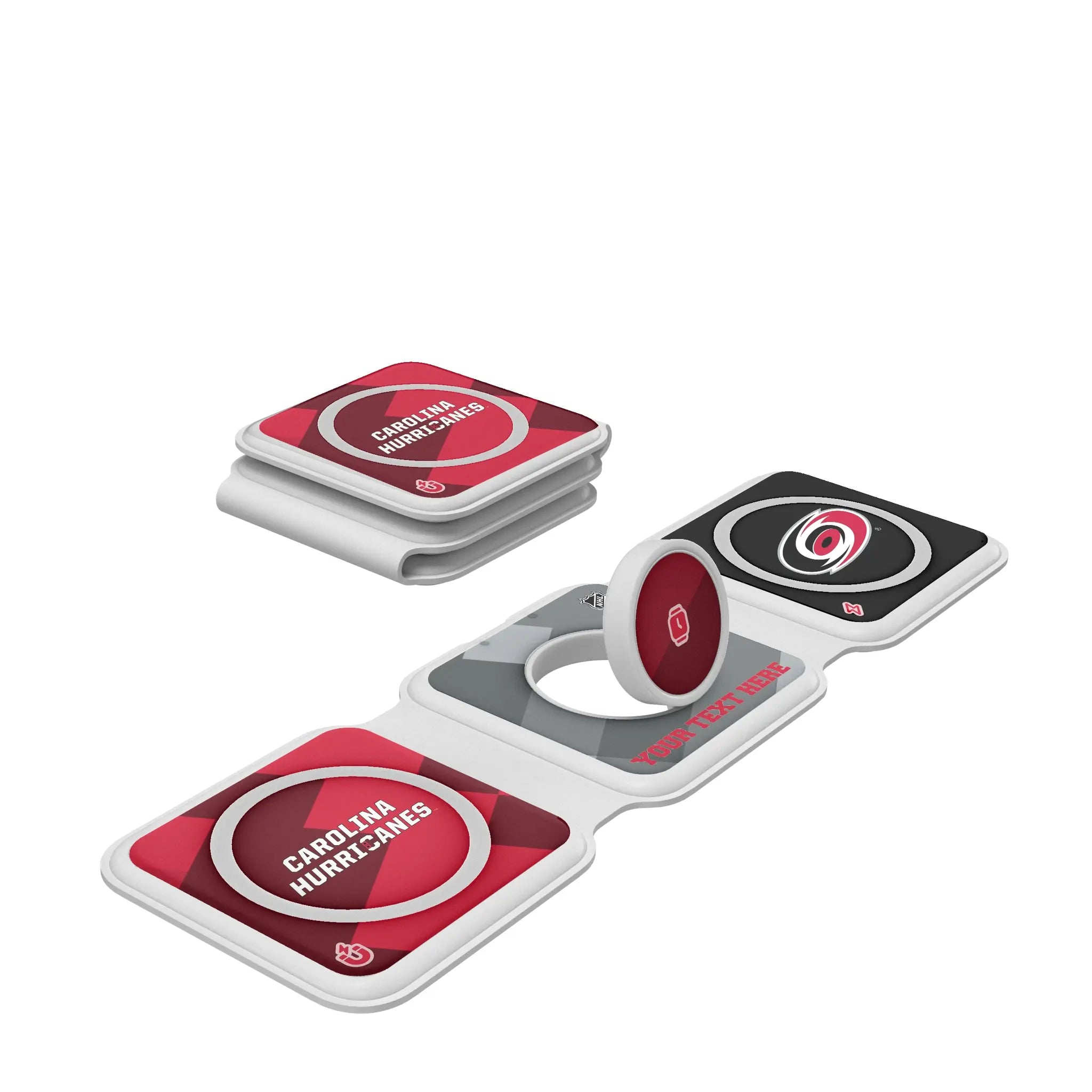 Carolina Hurricanes Personalized Color Block Foldable 3 in 1 Charger