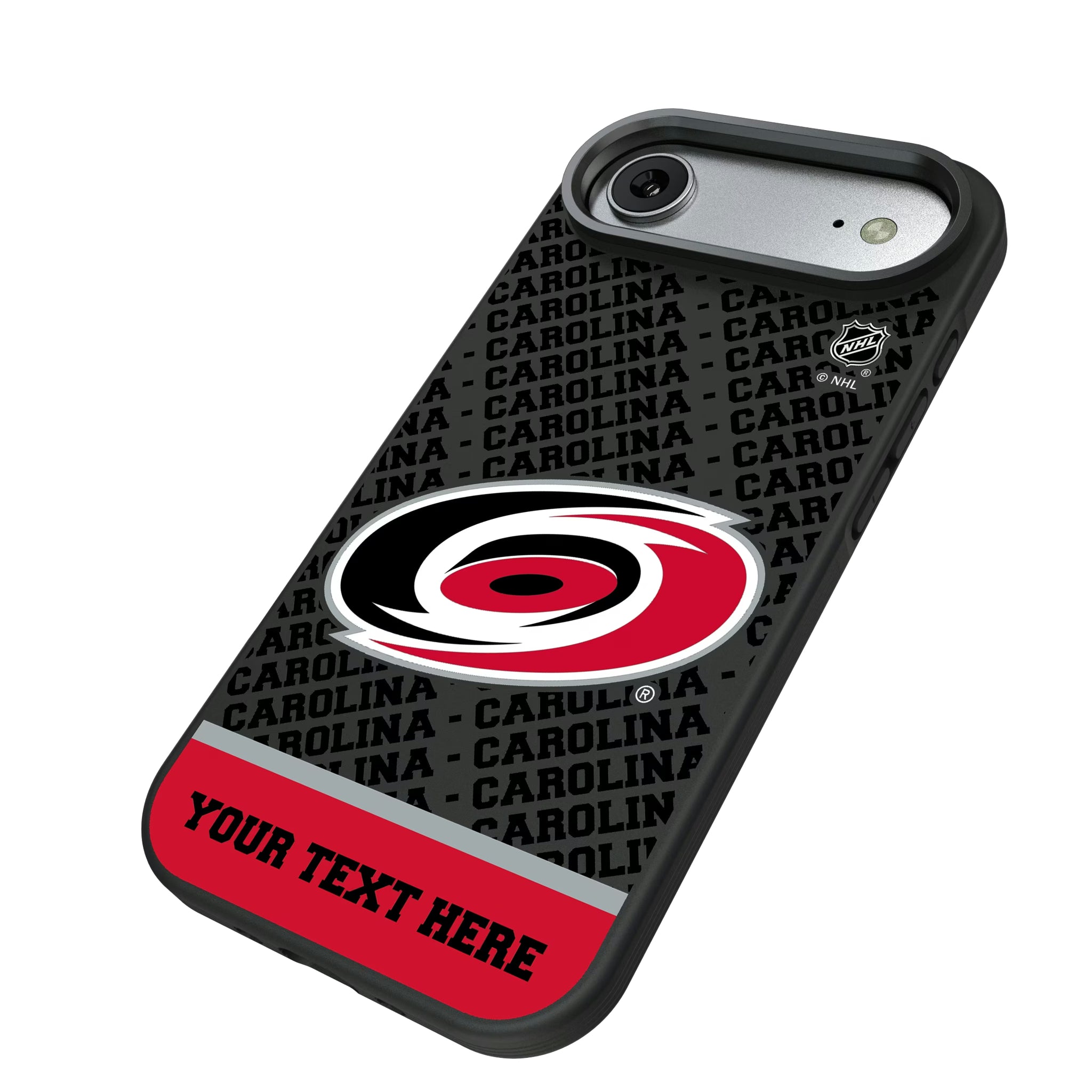 Carolina Hurricanes Personalized EndZone Plus iPhone Bump Phone Case for Apple iPhone - Isometric View#Device_iPhone Air