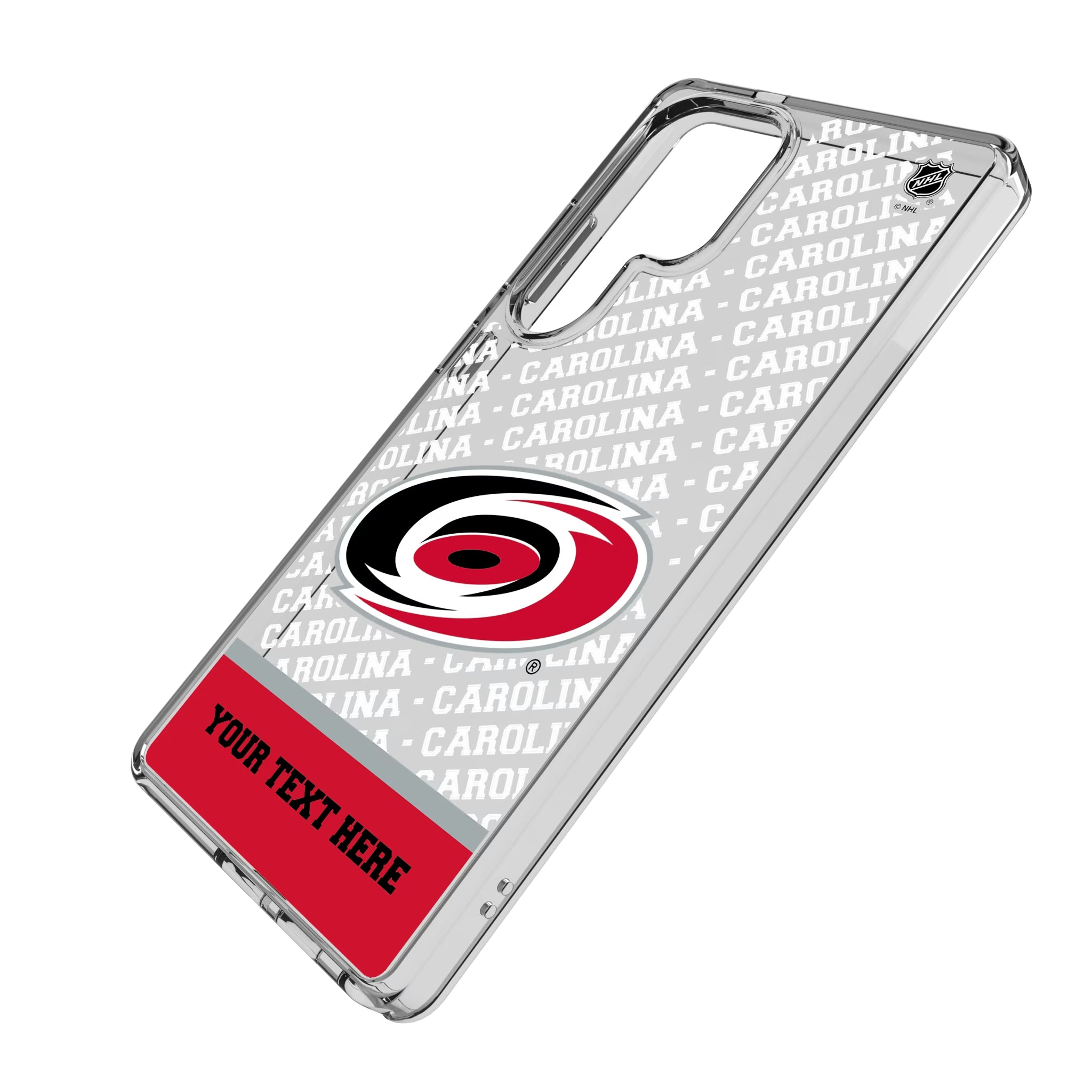 Carolina Hurricanes Personalized EndZone Plus Galaxy Clear Phone Case for Samsung Galaxy - Isometric View