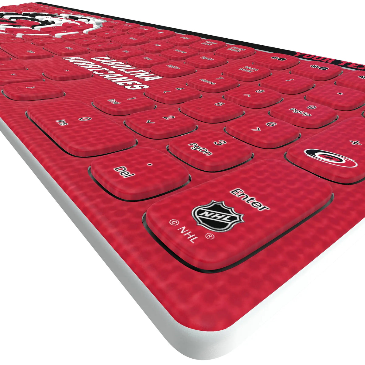 Carolina Hurricanes Personalized Endzone Solid KKB605 Curved Wireless Keyboard - Detail