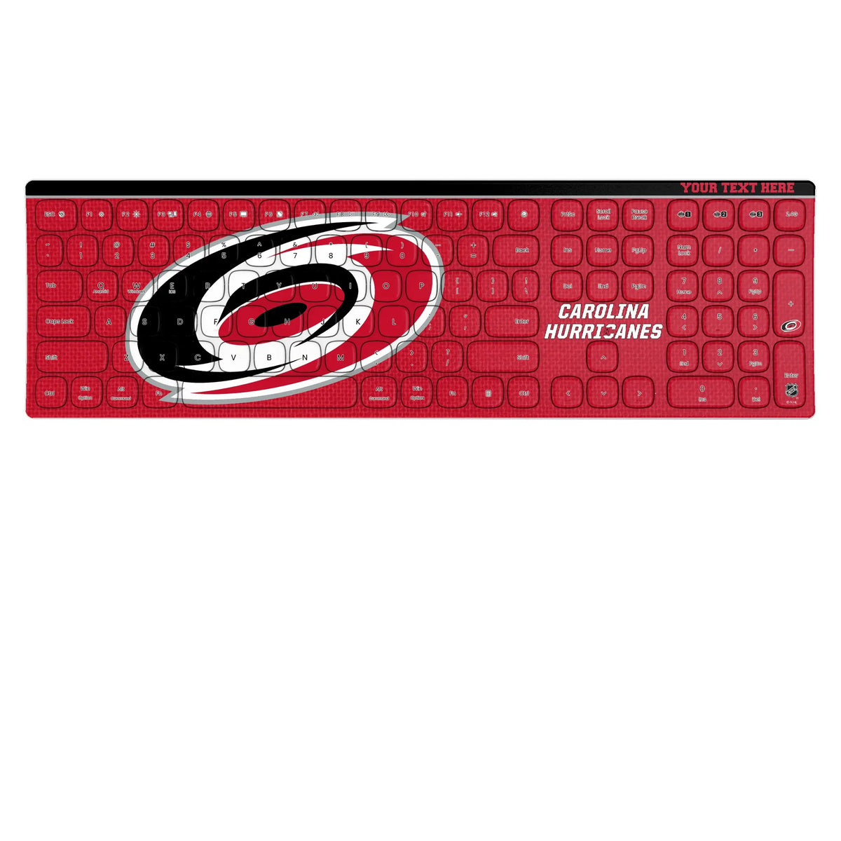 Carolina Hurricanes Personalized Endzone Solid KKB605 Curved Wireless Keyboard
