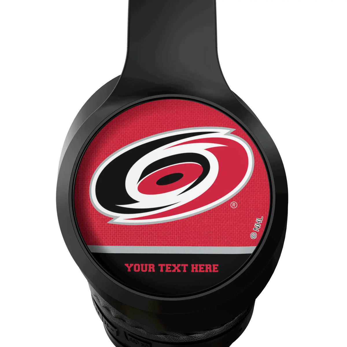 Carolina Hurricanes Personalized Endzone Solid Wireless Over-Ear Headphones With Case - Detail