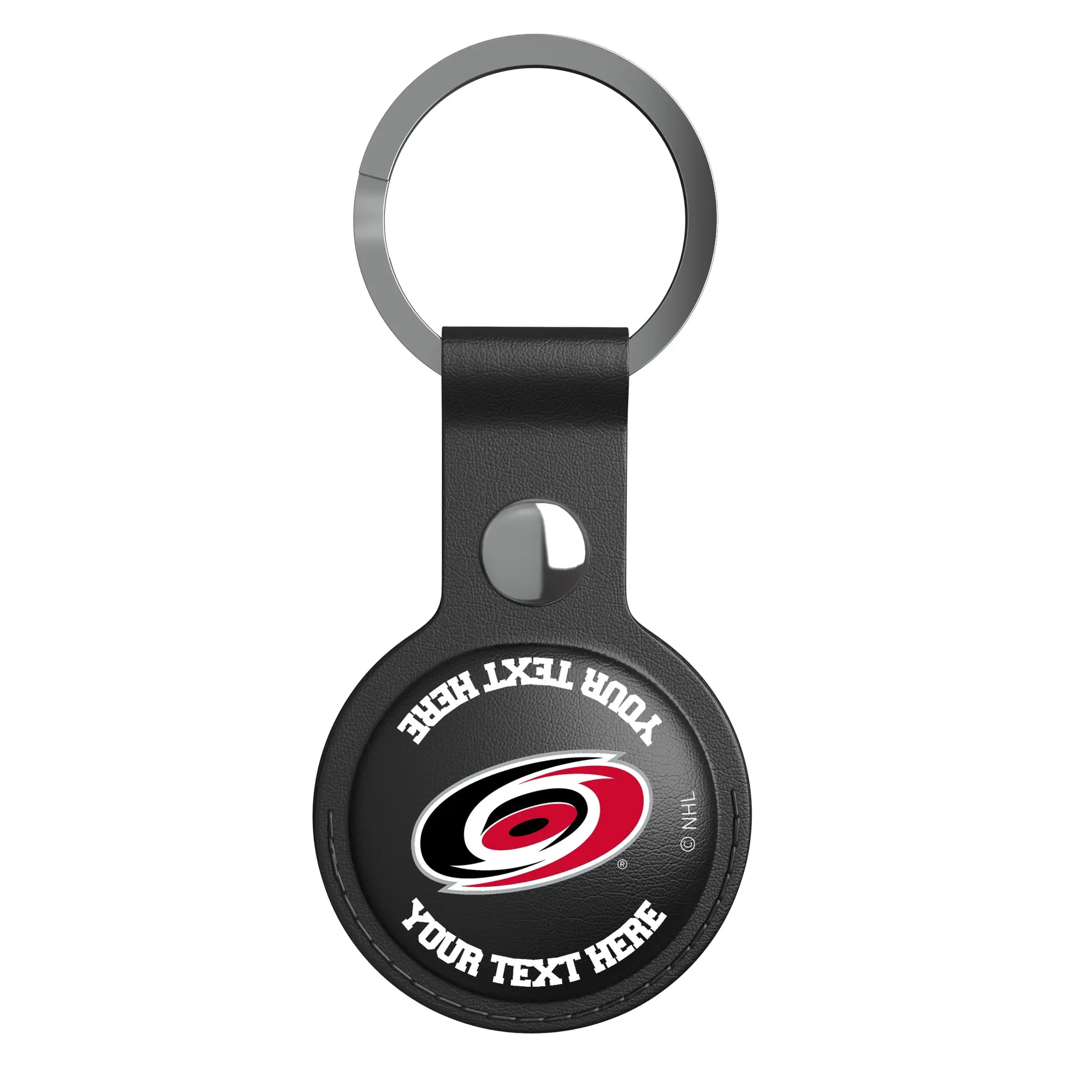 Carolina Hurricanes Personalized Insignia AirTag Black Airtag Holder