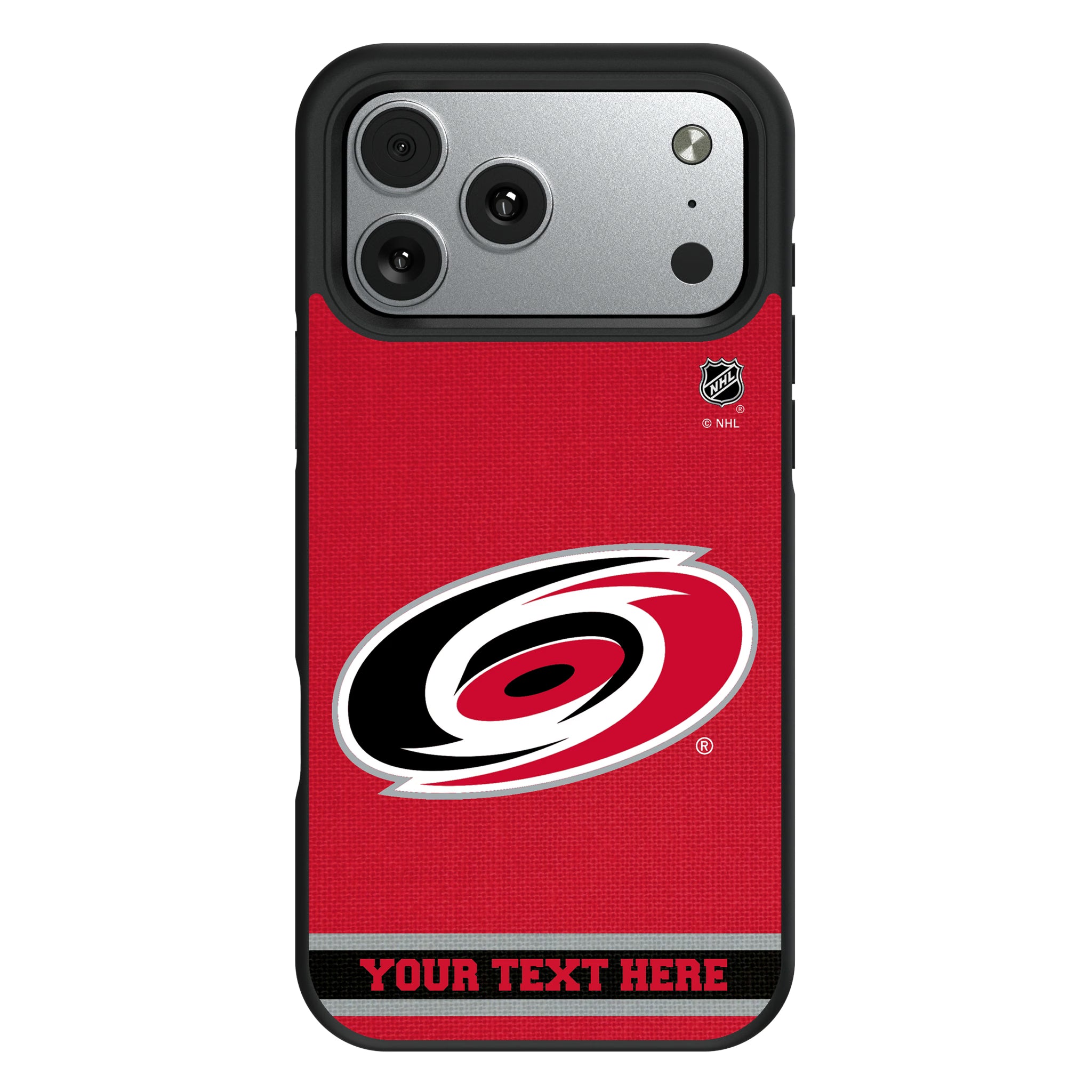 Carolina Hurricanes Personalized Stripe iPhone Bump Phone Case for Apple iPhone#Device_iPhone 17 Pro Max