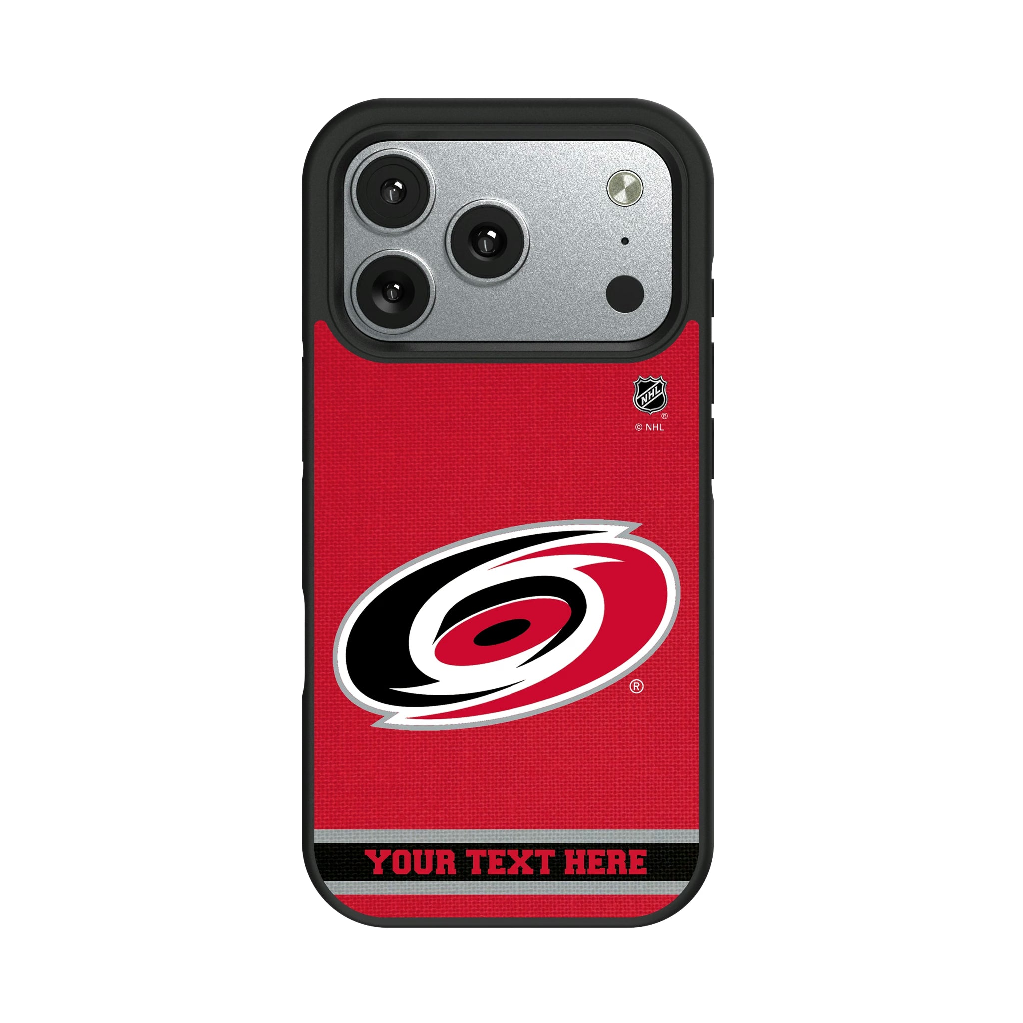 Carolina Hurricanes Personalized Stripe iPhone Bump Phone Case for Apple iPhone#Device_iPhone 17 Pro
